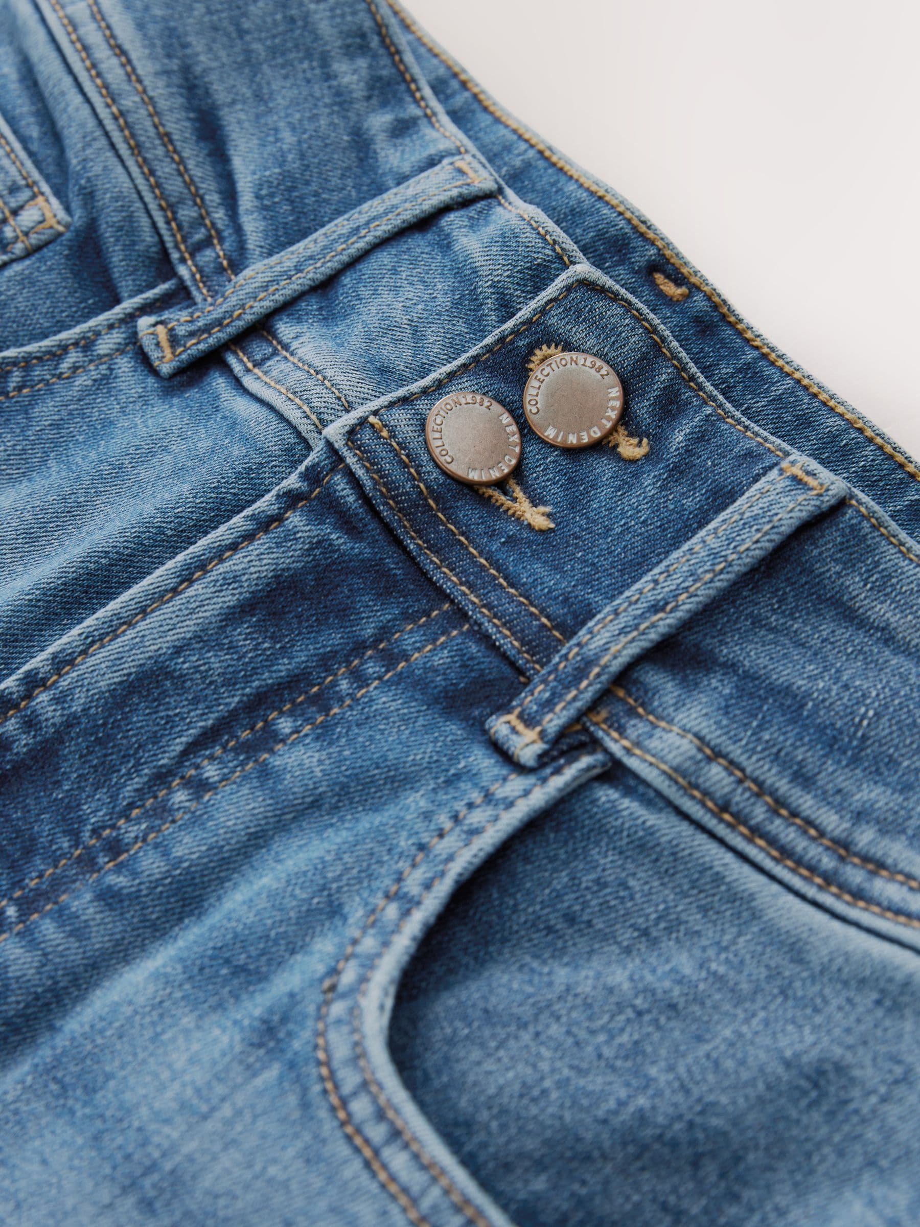 High Rise Stretch Wide Leg Jeans - Mid Blue - Regular - SIP Still Life
