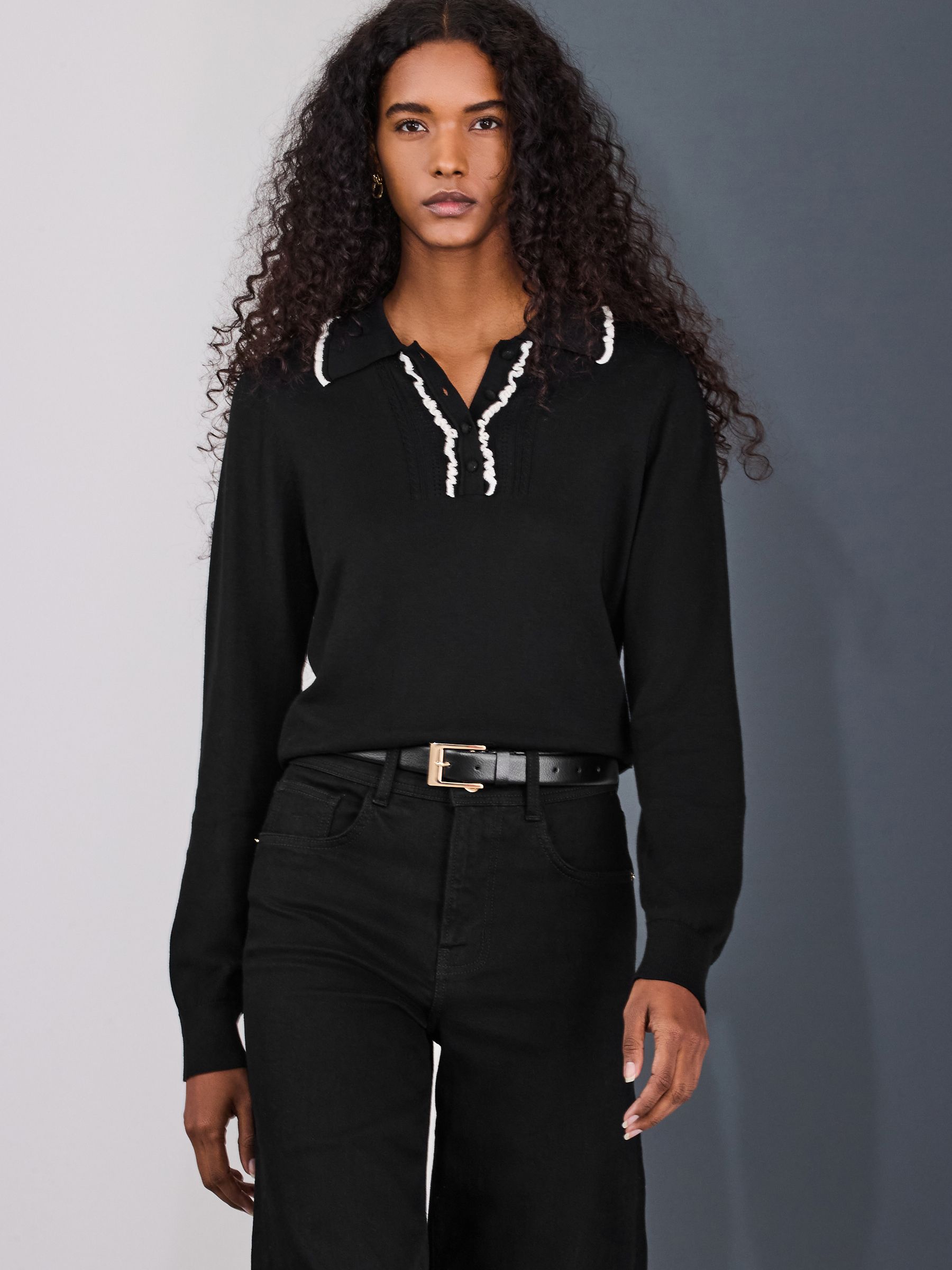 High Rise Stretch Wide Leg Jeans - Black - Regular - Location Worn