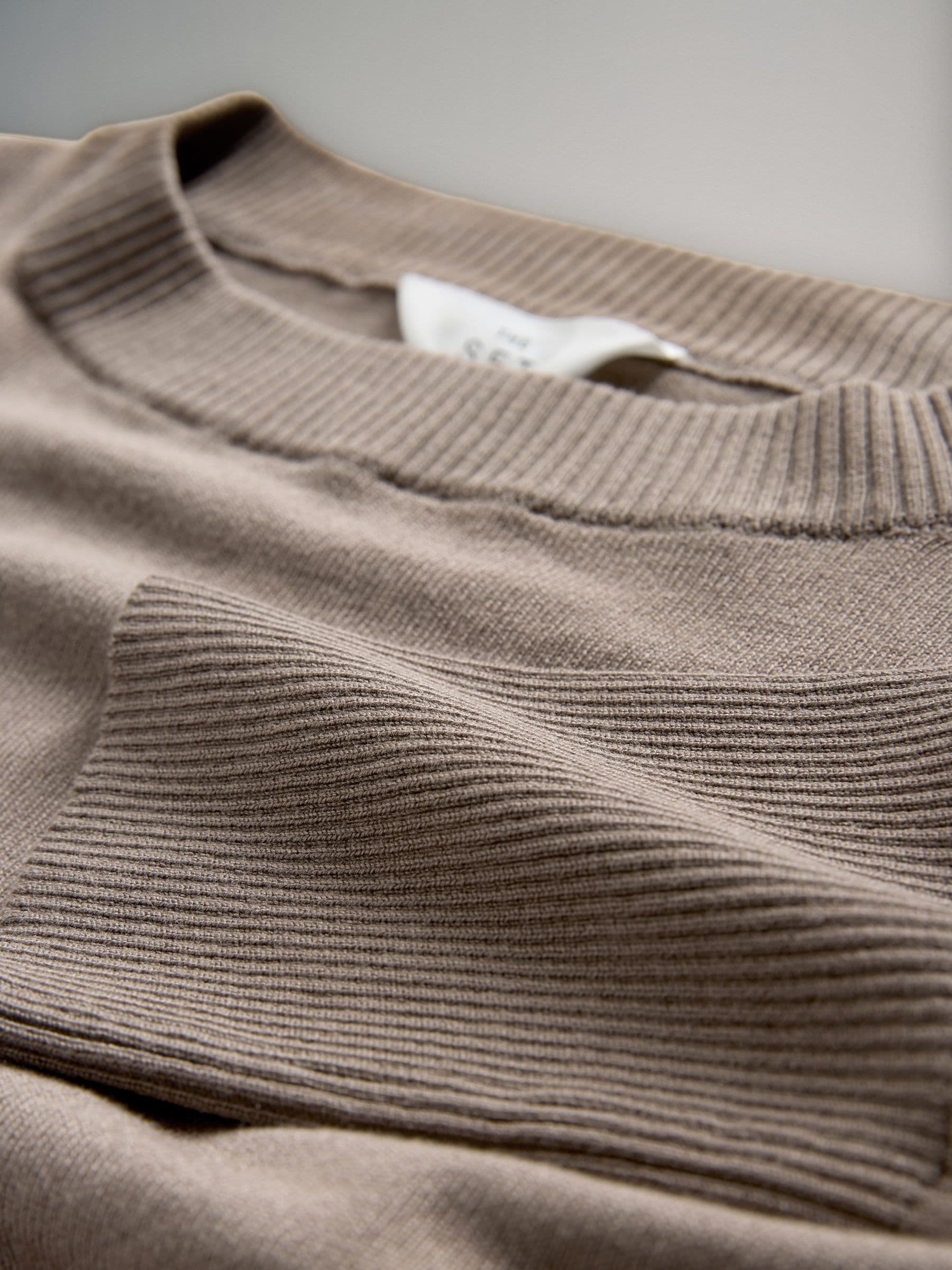 The Set Fine Knitted Crew Neck Jumpers - Black/Brown/Neutral - 3 Pack - SIP Still Life