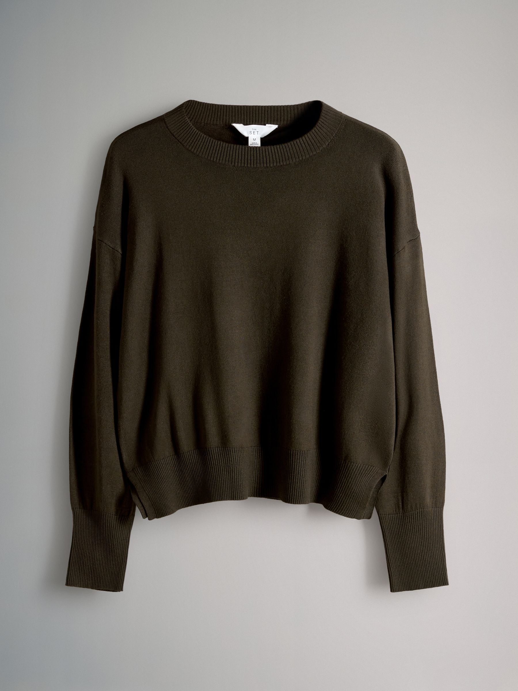 The Set Fine Knitted Crew Neck Jumpers - Black/Brown/Neutral - 3 Pack - SIP Still Life