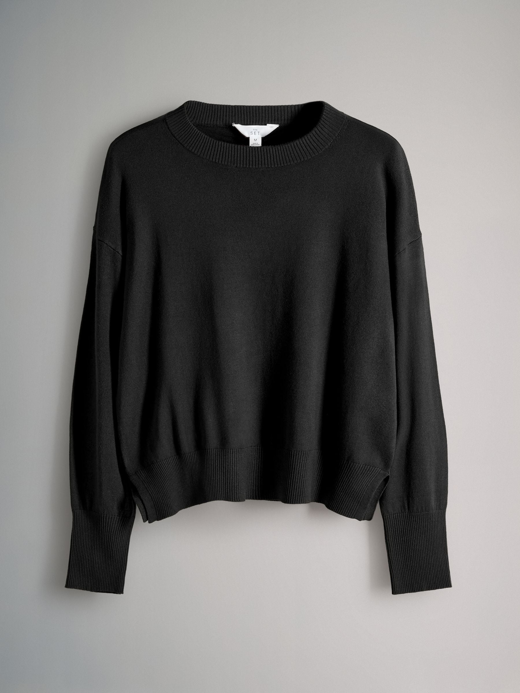 The Set Fine Knitted Crew Neck Jumpers - Black/Brown/Neutral - 3 Pack - SIP Still Life