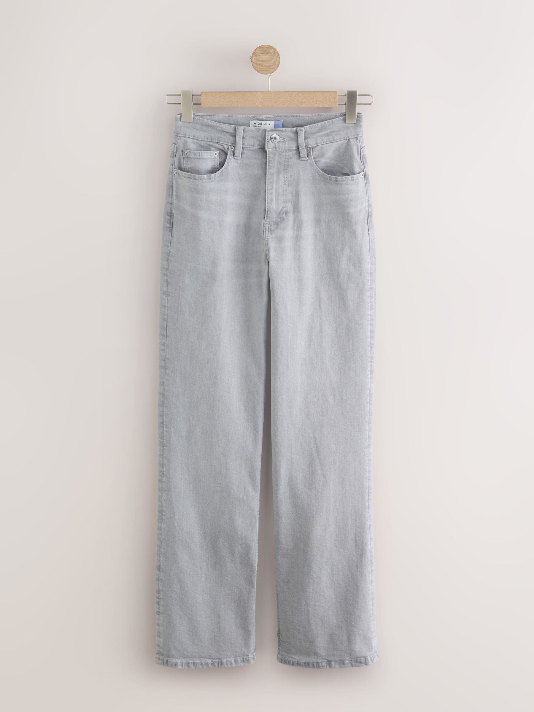 High Rise Stretch Wide Leg Jeans - Grey - Regular - SIP Still Life
