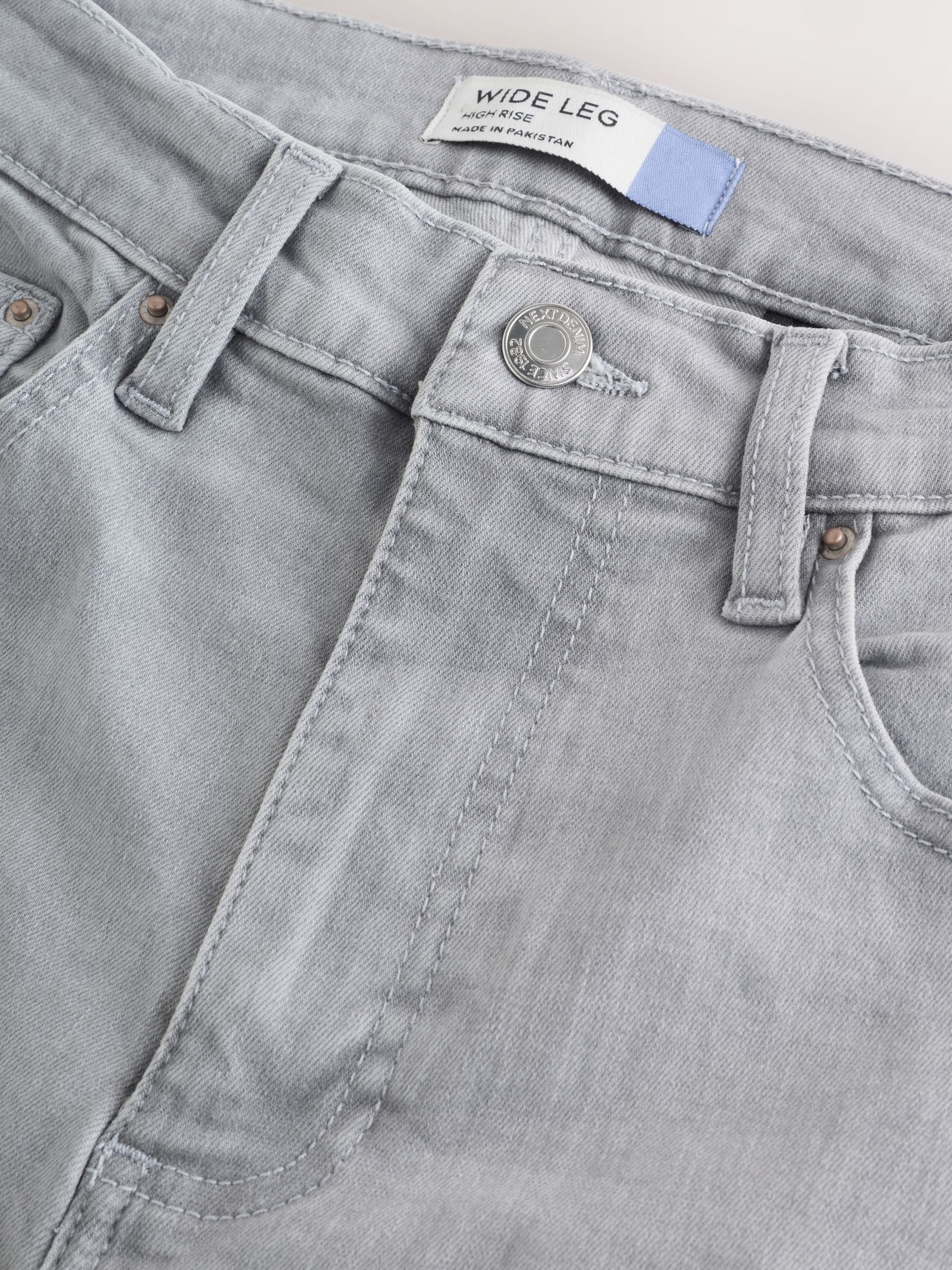 High Rise Stretch Wide Leg Jeans - Grey - Regular - SIP Still Life