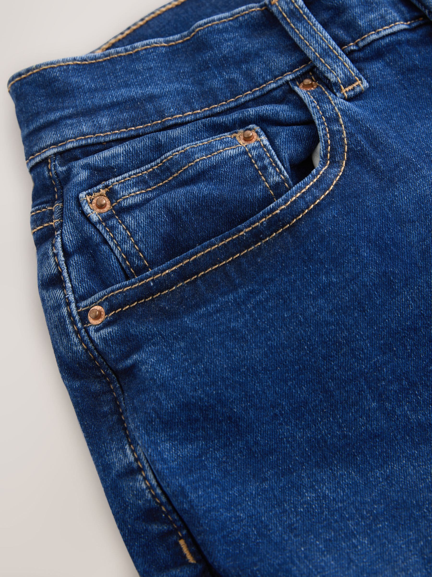 High Rise Stretch Wide Leg Jeans - Mid Blue - Regular - SIP Still Life