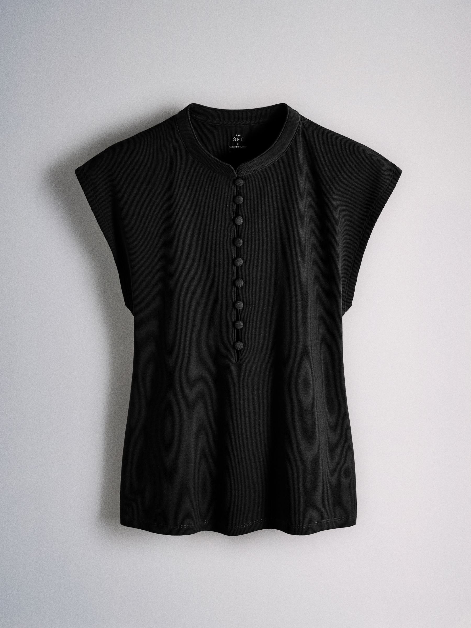 The Set 3 Pack Mandarin Collar Shirts - Black/Cream/Brown - Regular - SIP Still Life