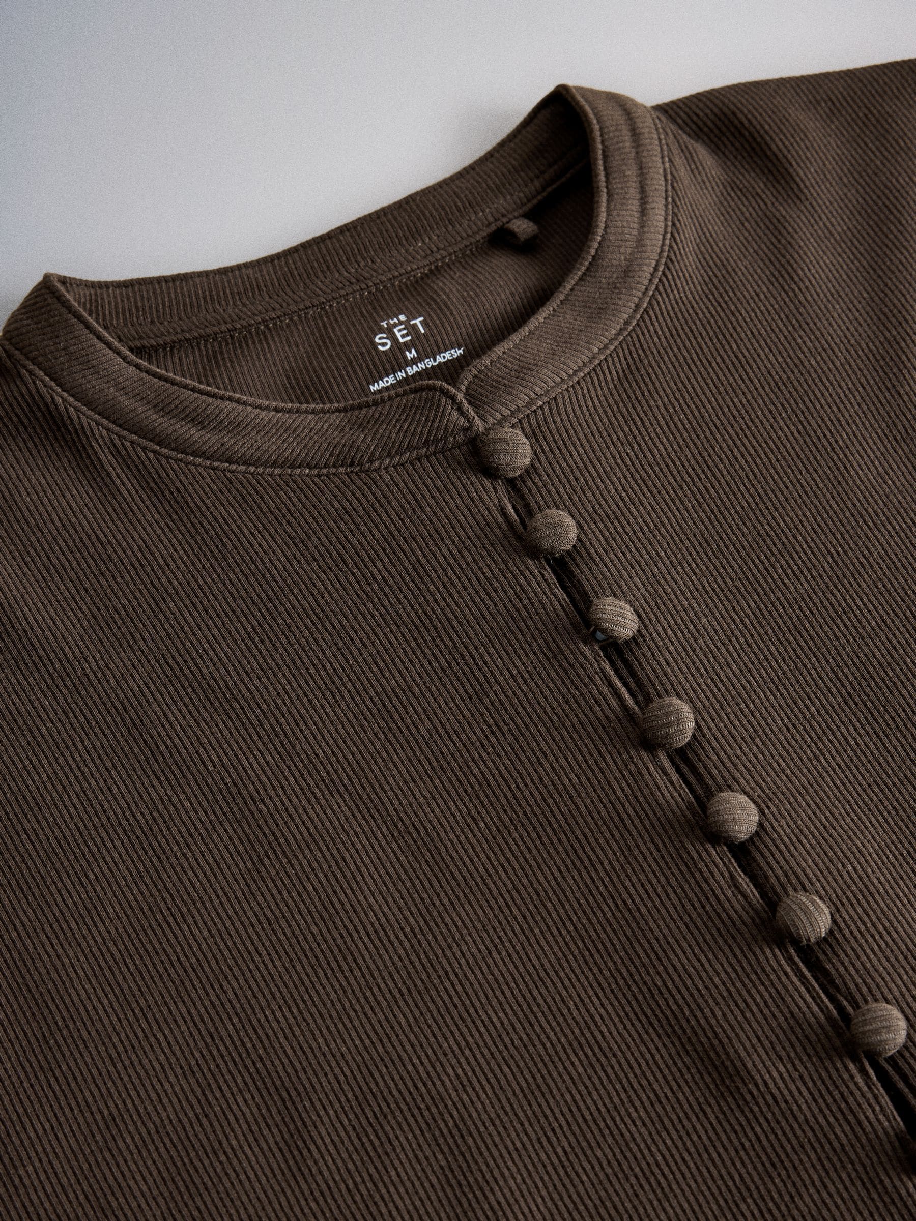 The Set 3 Pack Mandarin Collar Shirts - Black/Cream/Brown - Regular - SIP Still Life