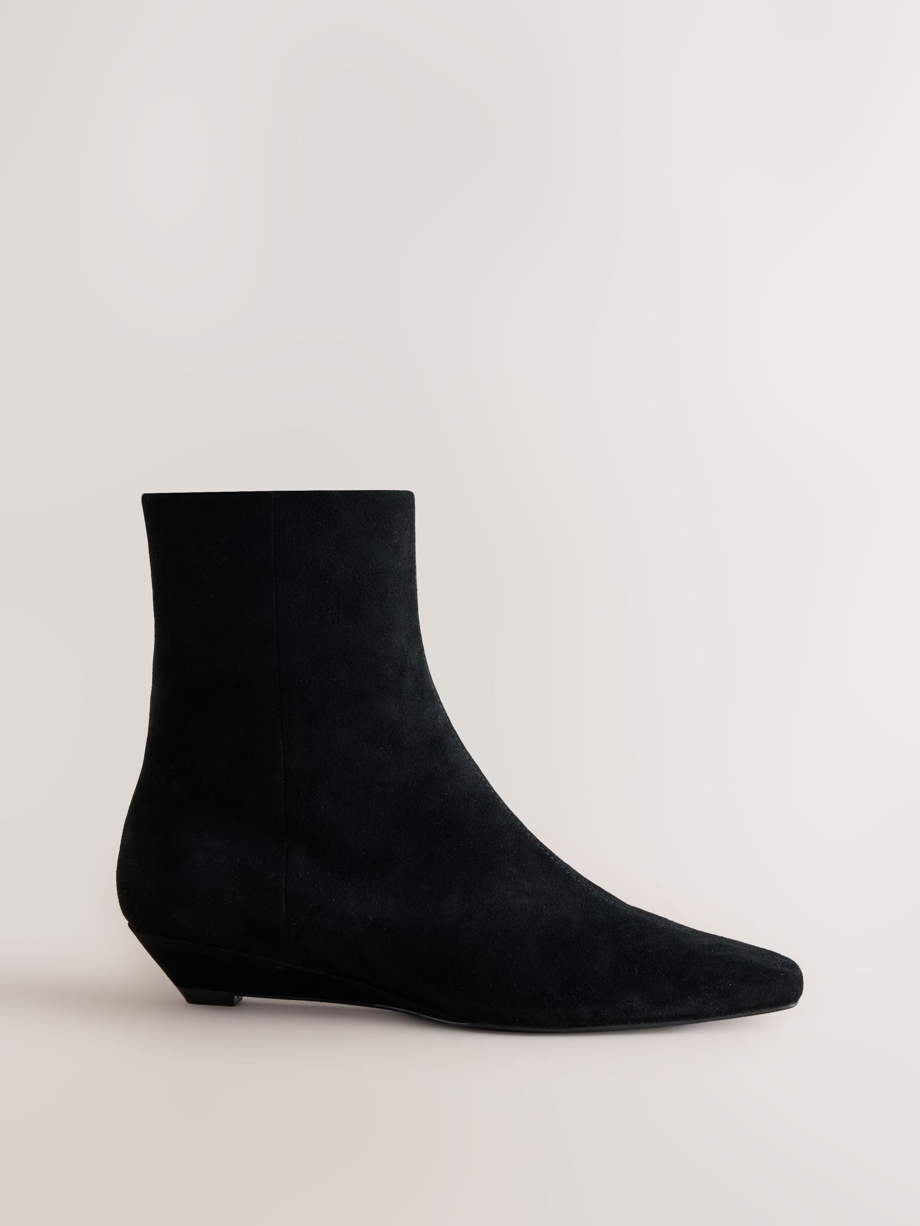 Forever Comfort® Low Wedge Suede Ankle Boots - Black - Standard/Wide Fit - SIP Still Life