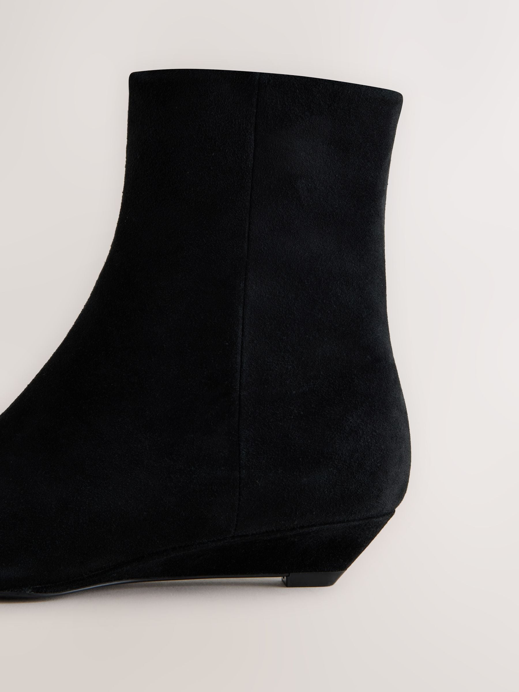 Forever Comfort® Low Wedge Suede Ankle Boots - Black - Standard/Wide Fit - SIP Still Life