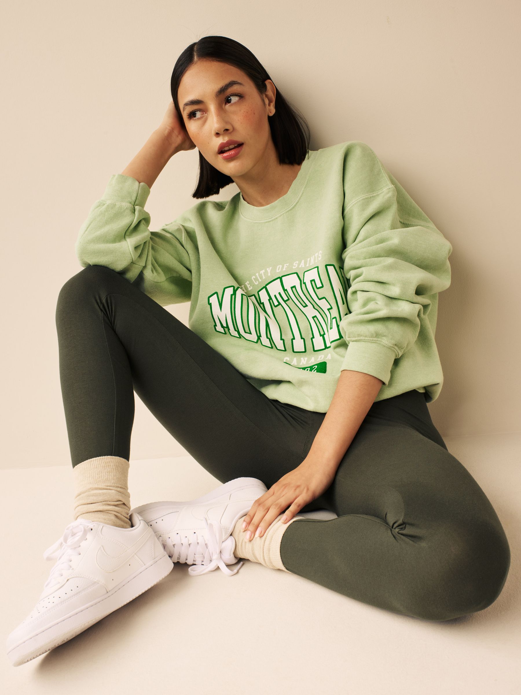 Full Length Leggings - Khaki Green - Regular - SIP Worn