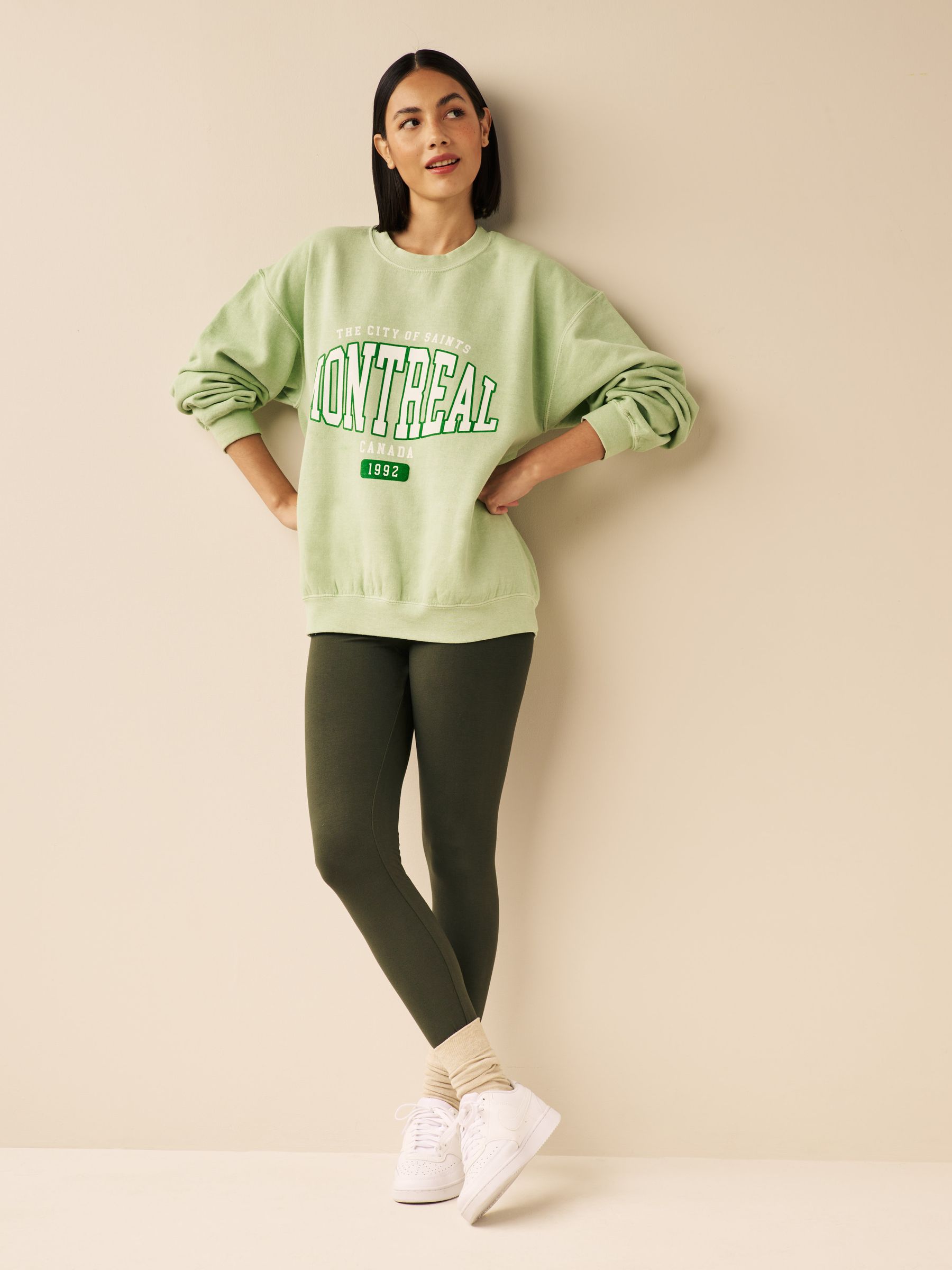 Full Length Leggings - Khaki Green - Regular - SIP Worn