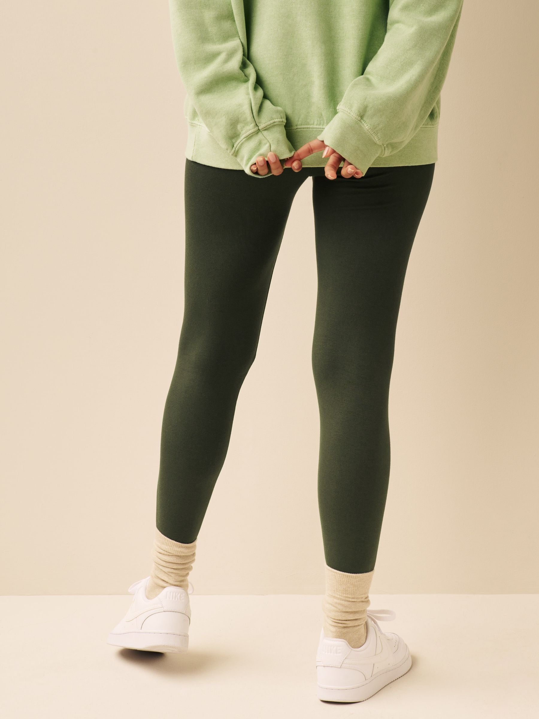 Full Length Leggings - Khaki Green - Regular - SIP Worn