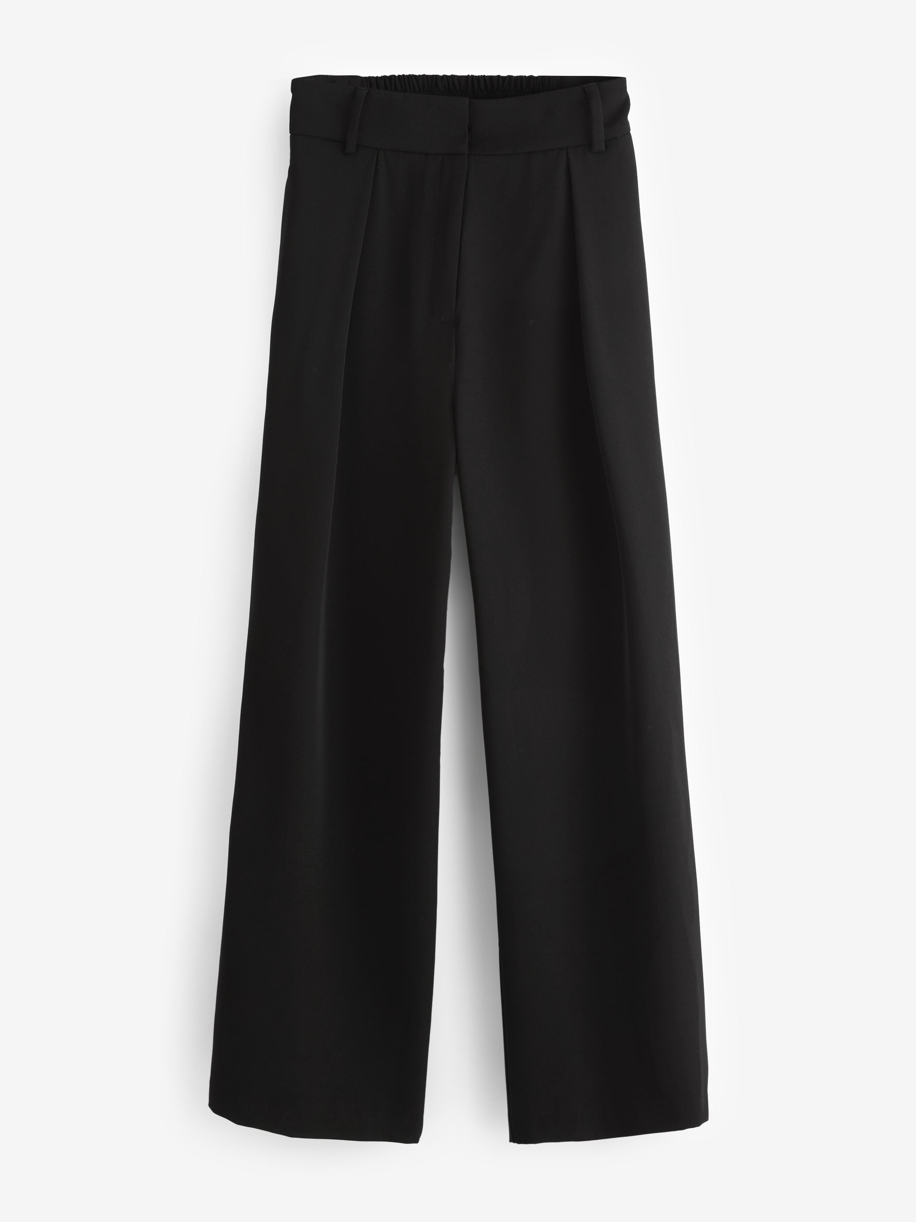 Elastic Back Wide Leg Trousers - Black - Regular - SIP Still Life