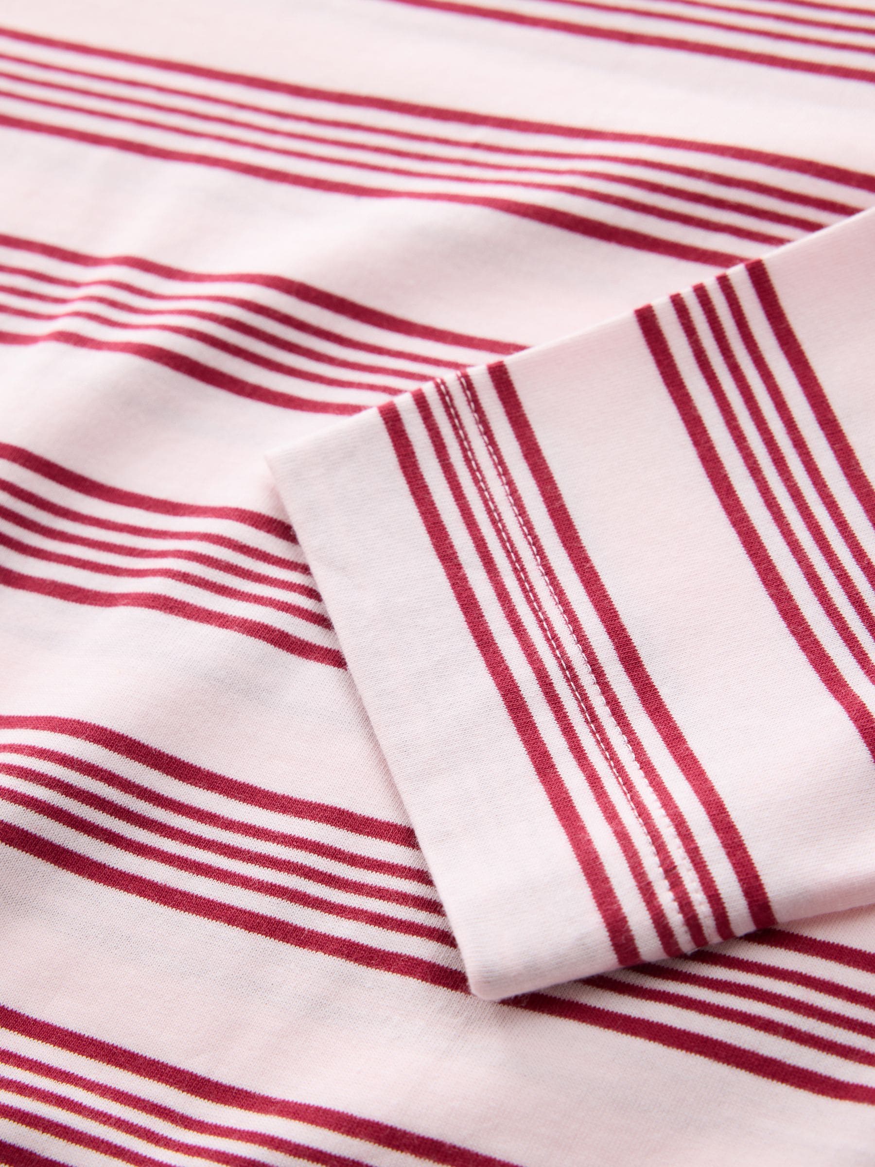 Long Sleeve Crew Neck T-Shirt - Pink Stripe - Regular - SIP Still Life