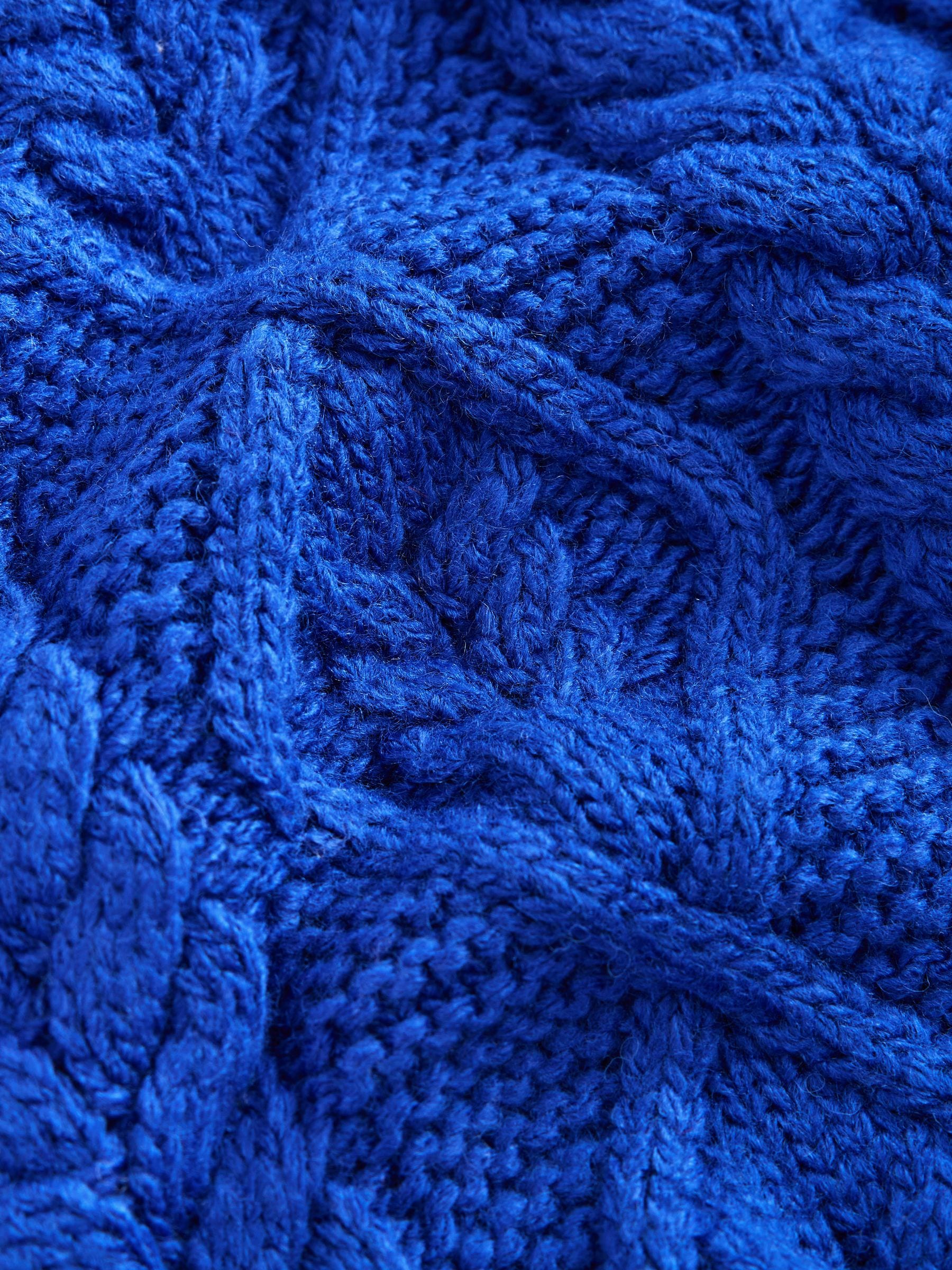 Cable Knit Long Sleeve Crew Neck Jumper - Cobalt Blue - Regular - SIP Still Life