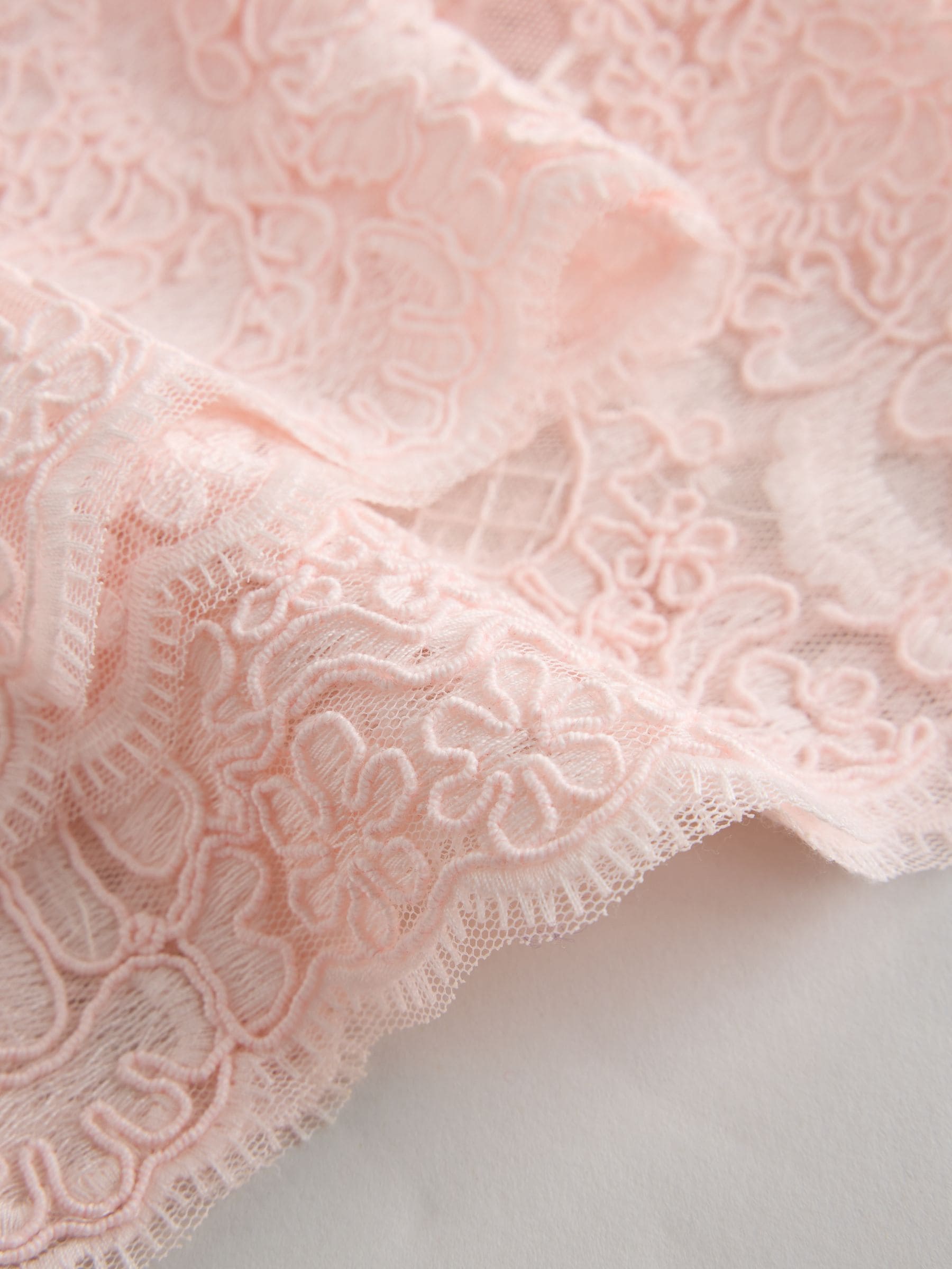 Lace Trim Long Sleeve Knit Cardigan - Light Pink - Regular - SIP Still Life