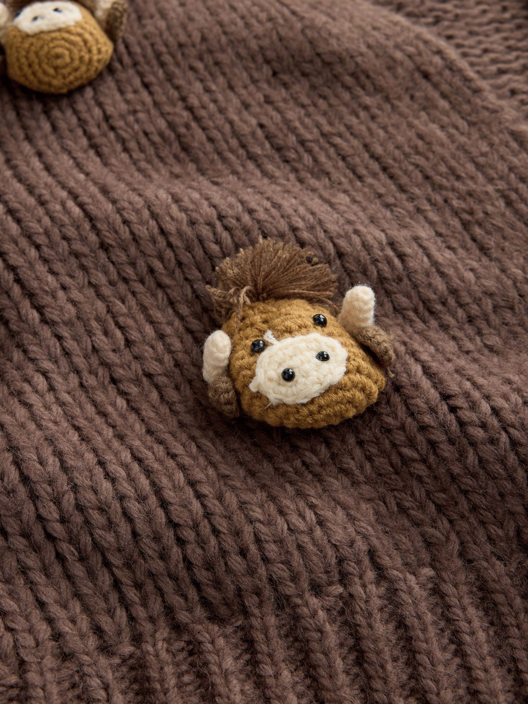 Soft Touch Chunky Knit Open Cardigan - Chocolate Brown Crochet Hamish - Regular - SIP Still Life