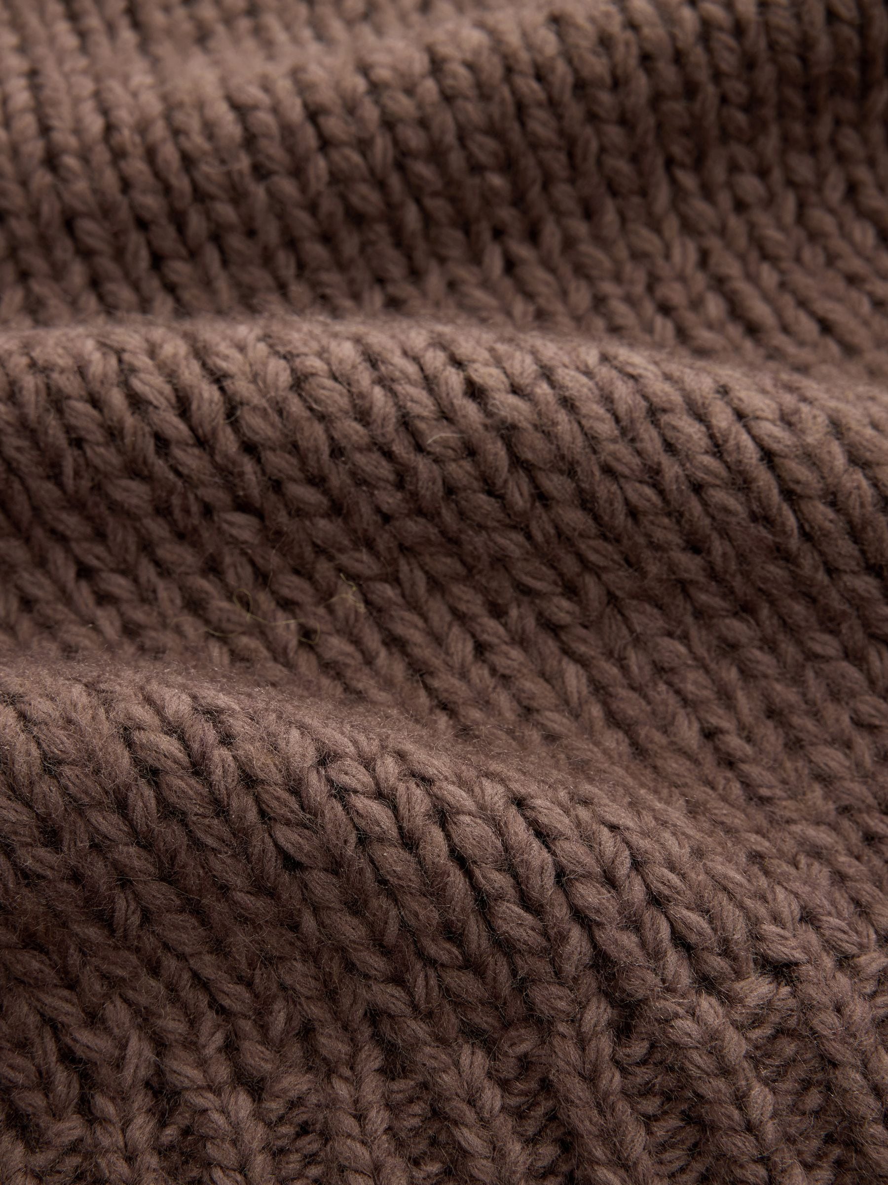 Soft Touch Chunky Knit Open Cardigan - Chocolate Brown Crochet Hamish - Regular - SIP Still Life