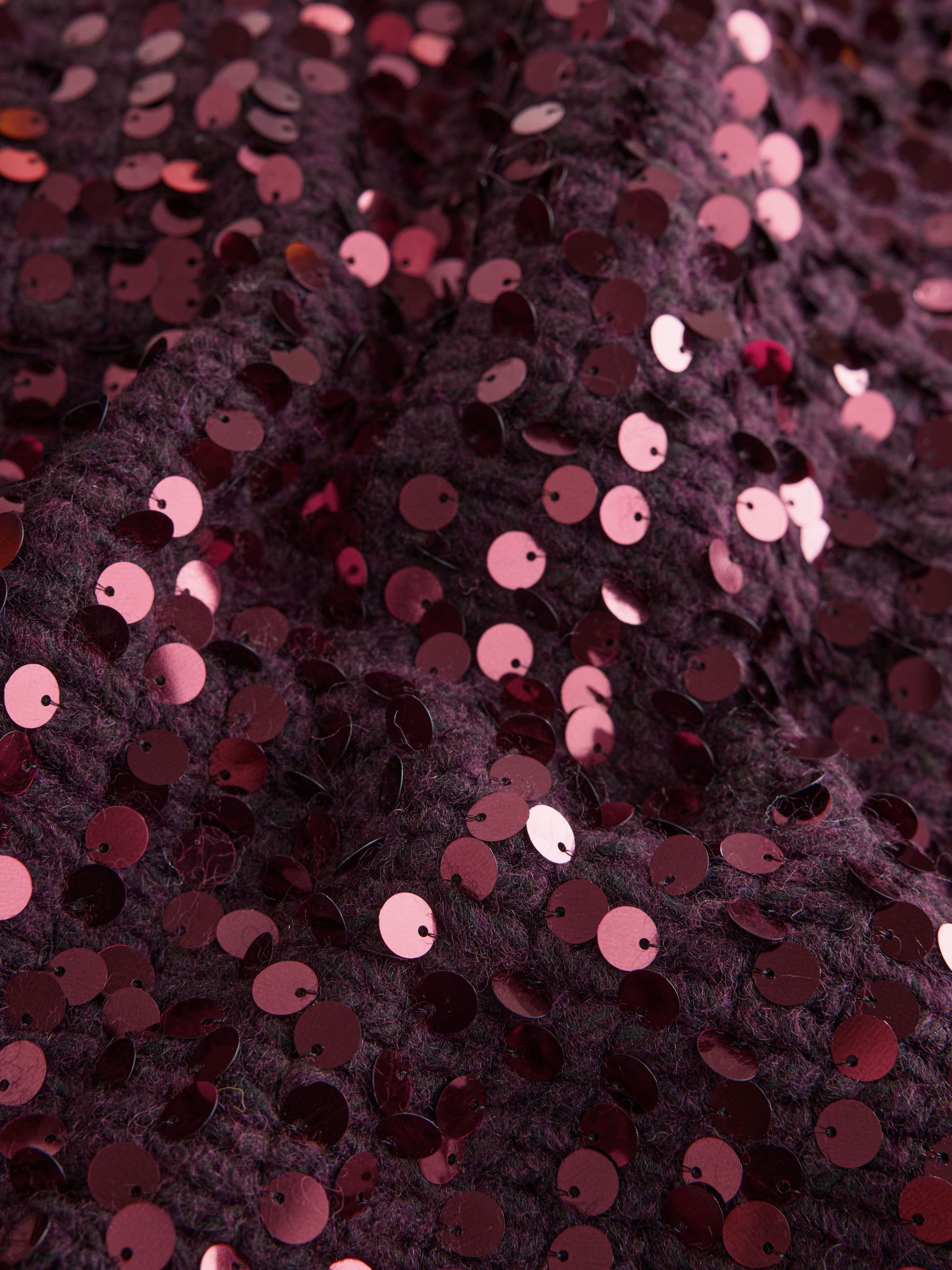 Soft Touch Chunky Knit Open Cardigan - Burgundy Red Sequin - Regular - SIP Still Life