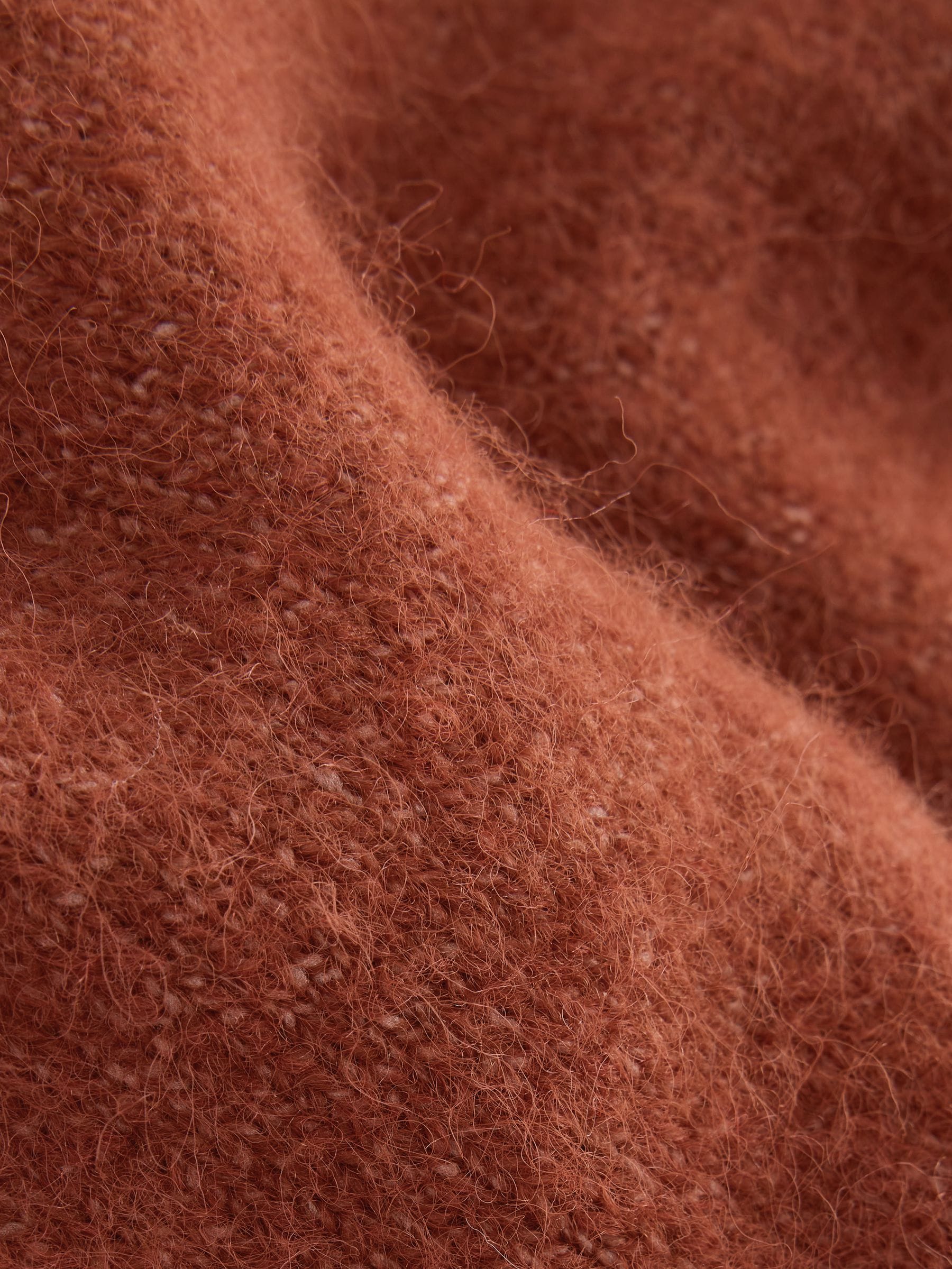 Long Sleeve Crew Neck Knitted Jumper With Wool - Conker Brown - Regular - SIP Still Life