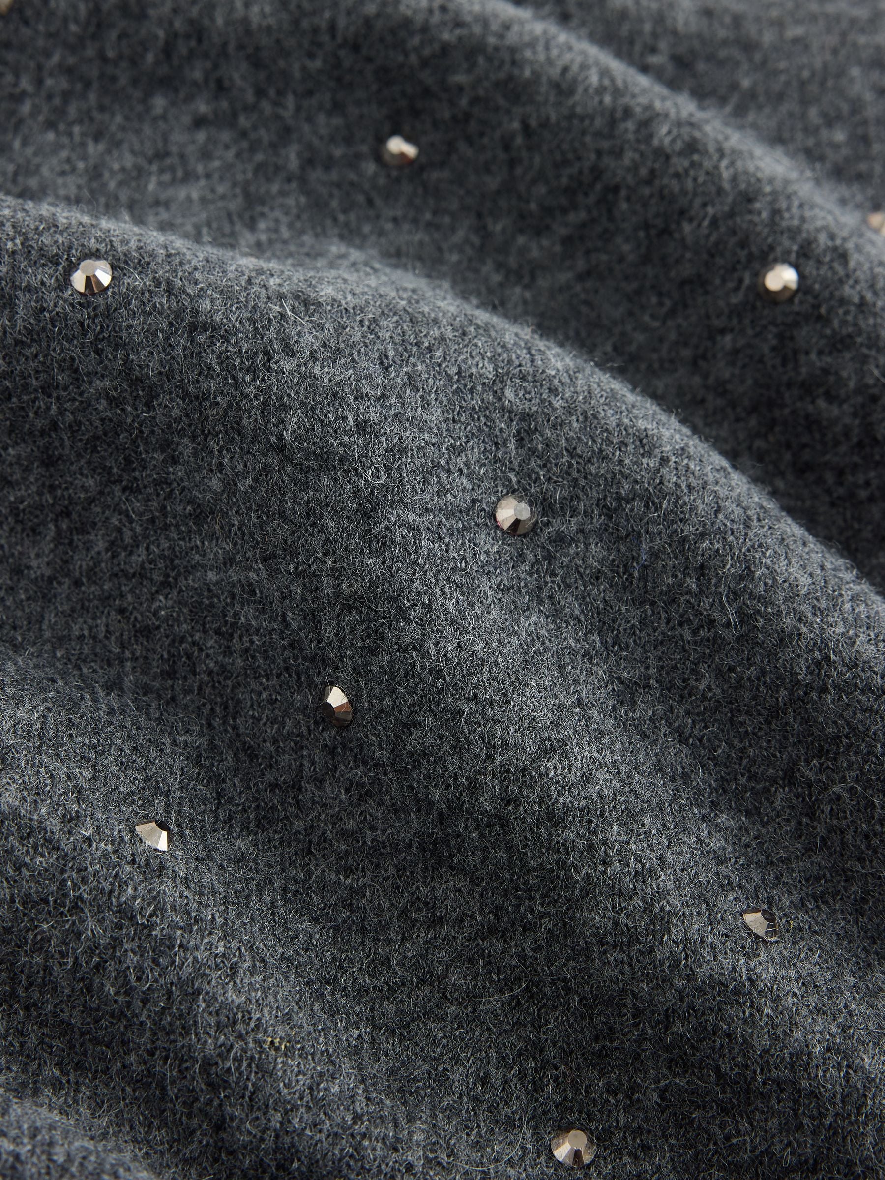 Supersoft Short Sleeve Knitted T-Shirt - Charcoal Grey Heatseal Embellished - Regular - SIP Still Life