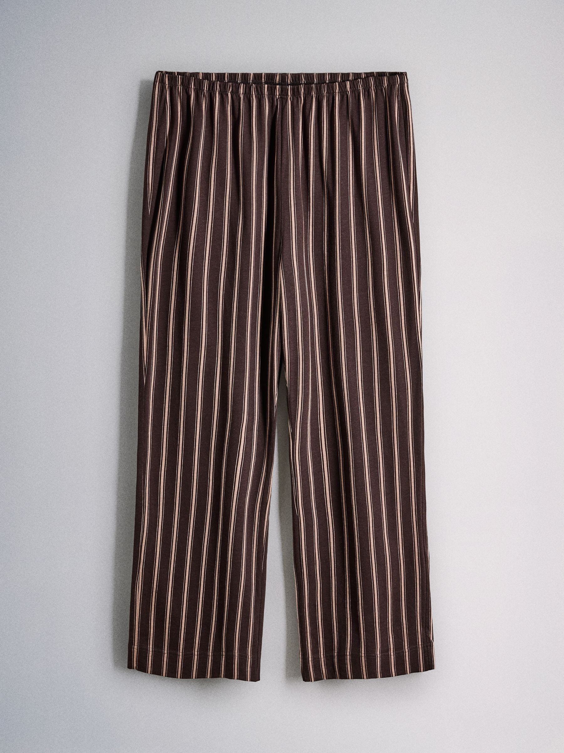 The Set 3 Pack Long Sleeve 100% Cotton Pyjamas - Brown Stripe/Neutral/Cream Red Stripe - Regular - SIP Still Life