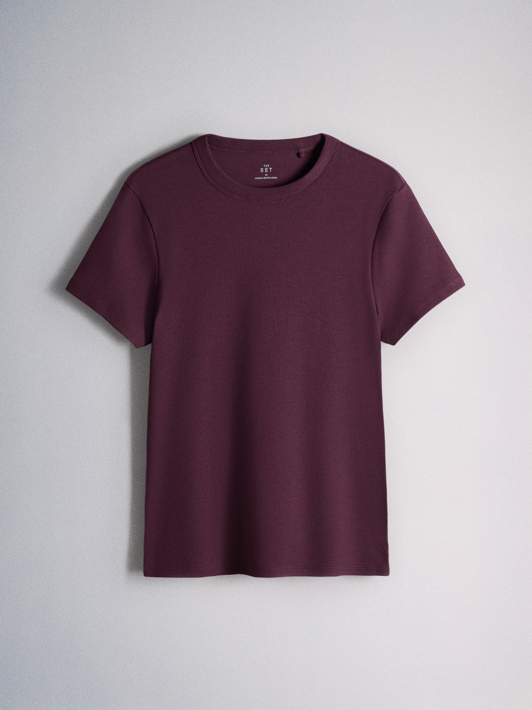 The Set 4 Pack Ribbed Short Sleeve T-Shirts - Pink/Burgundy/White/Neutral - Regular - SIP Still Life