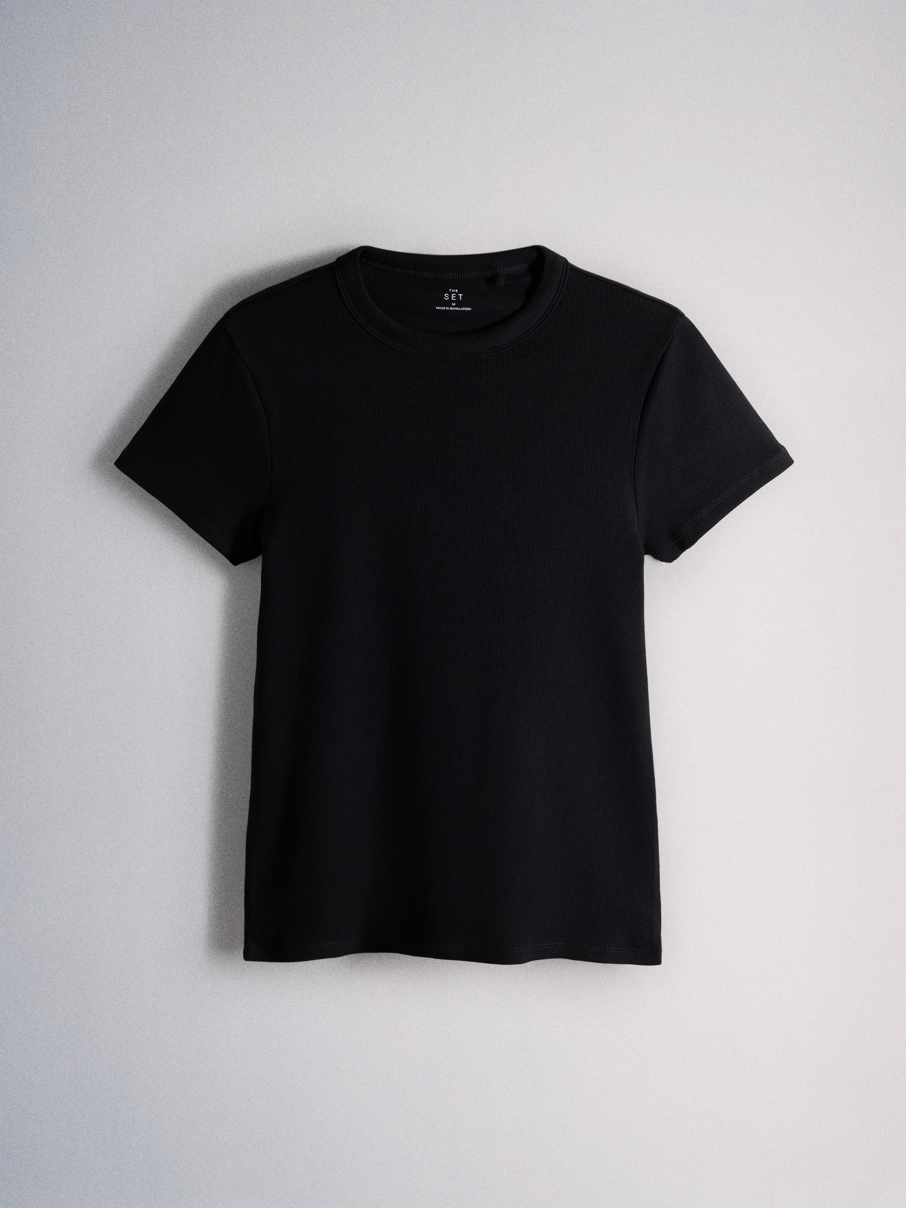The Set 8 Pack Ribbed Short Sleeve T-Shirts - Black/Brown/Neutral/Oat/Cream/White - Regular - SIP Still Life