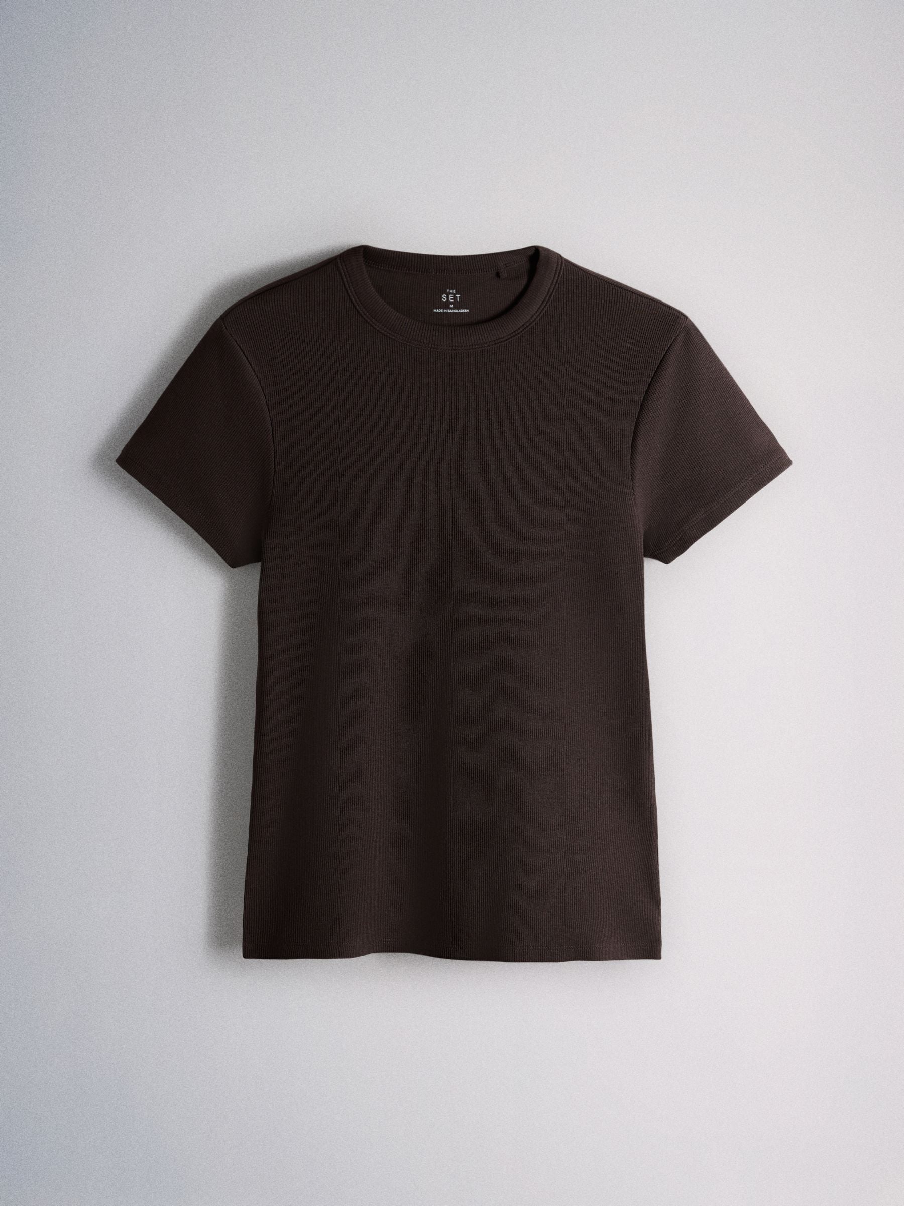 The Set 8 Pack Ribbed Short Sleeve T-Shirts - Black/Brown/Neutral/Oat/Cream/White - Regular - SIP Still Life