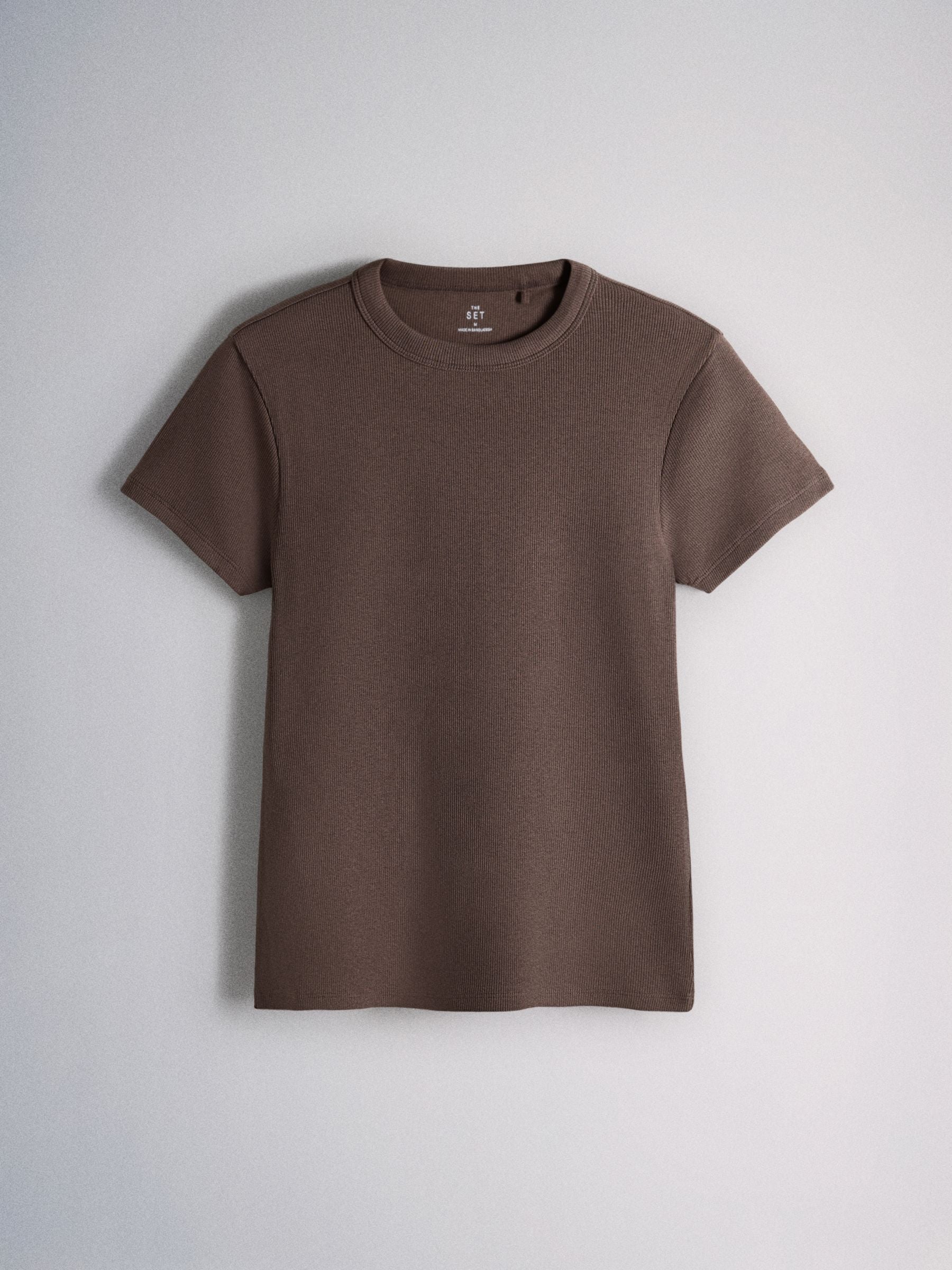 The Set 8 Pack Ribbed Short Sleeve T-Shirts - Black/Brown/Neutral/Oat/Cream/White - Regular - SIP Still Life