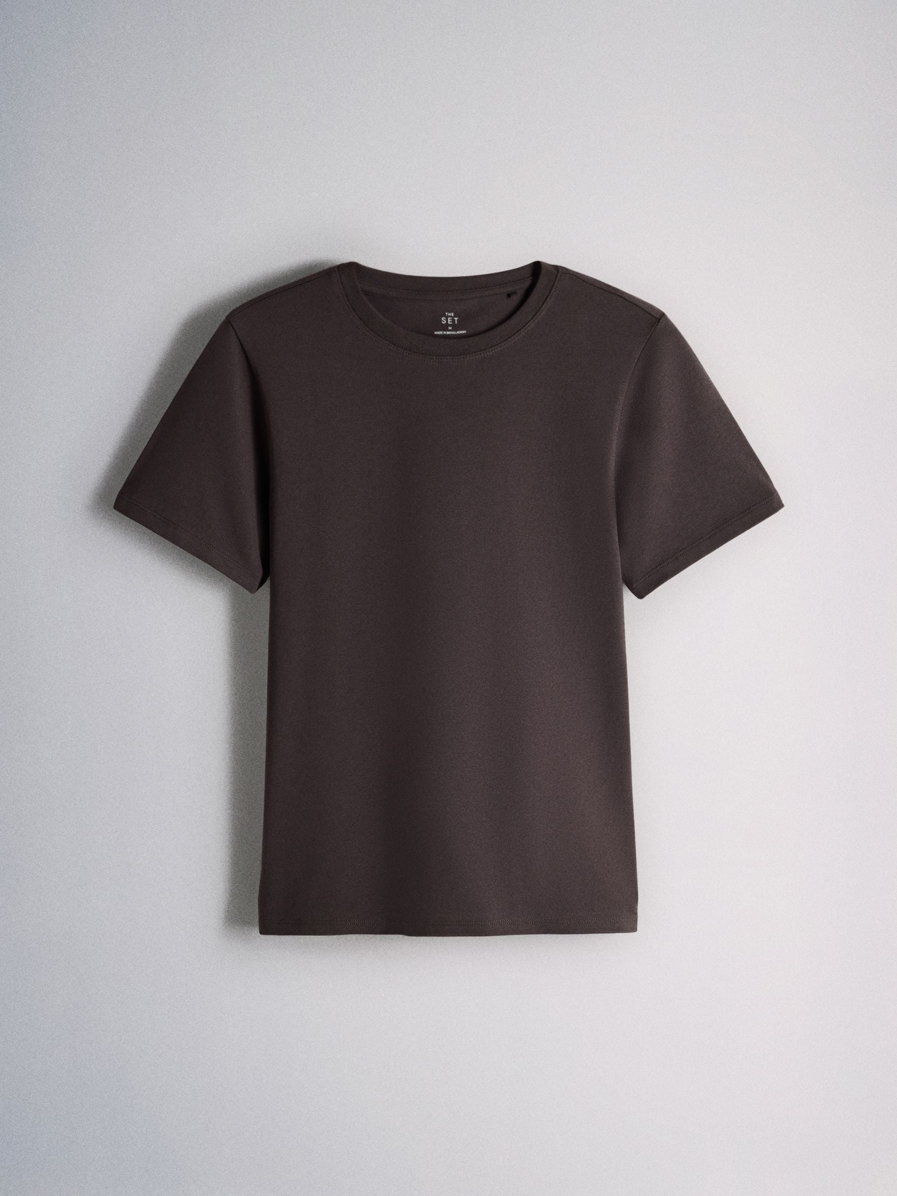 The Set 8 Pack Short Sleeve Skinny Fit Crew Neck Tops - Neutral/Black/Brown/White - Regular - SIP Still Life