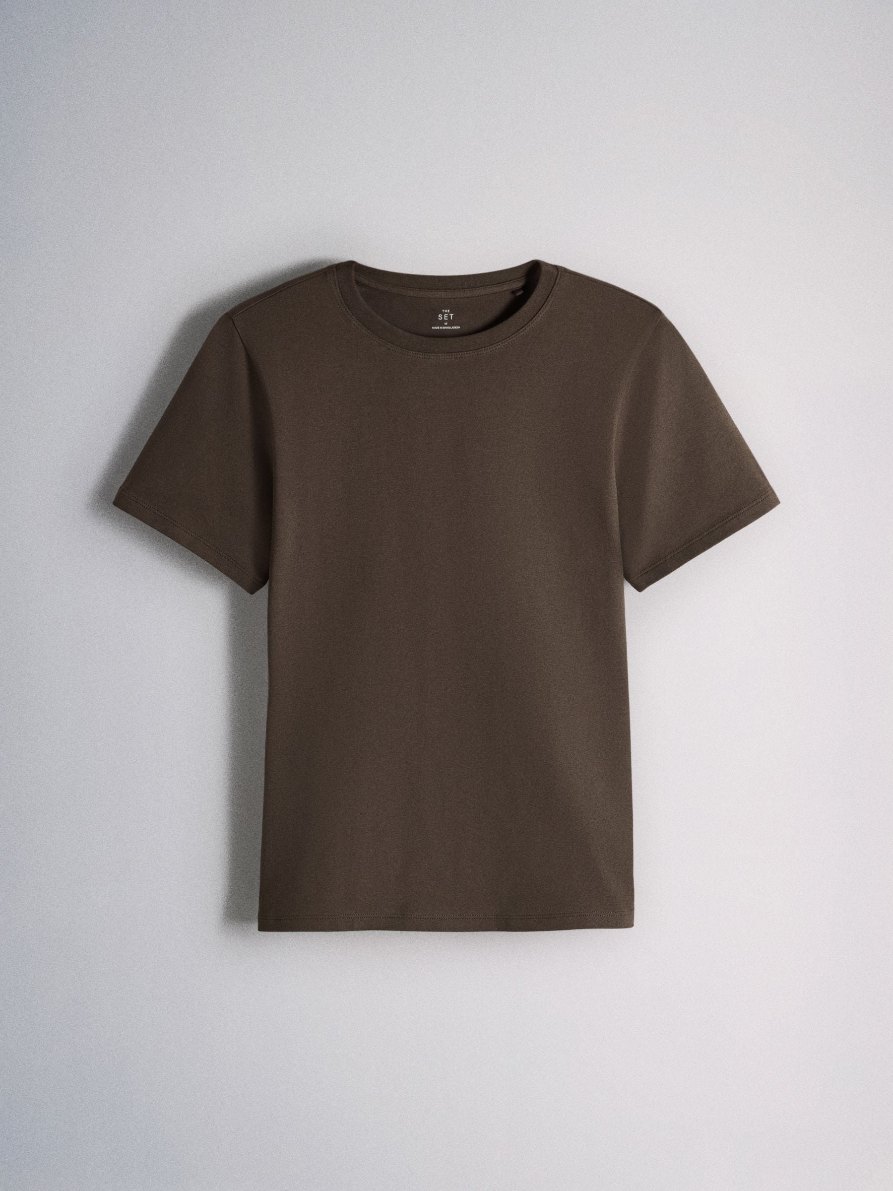 The Set 8 Pack Short Sleeve Skinny Fit Crew Neck Tops - Neutral/Black/Brown/White - Regular - SIP Still Life