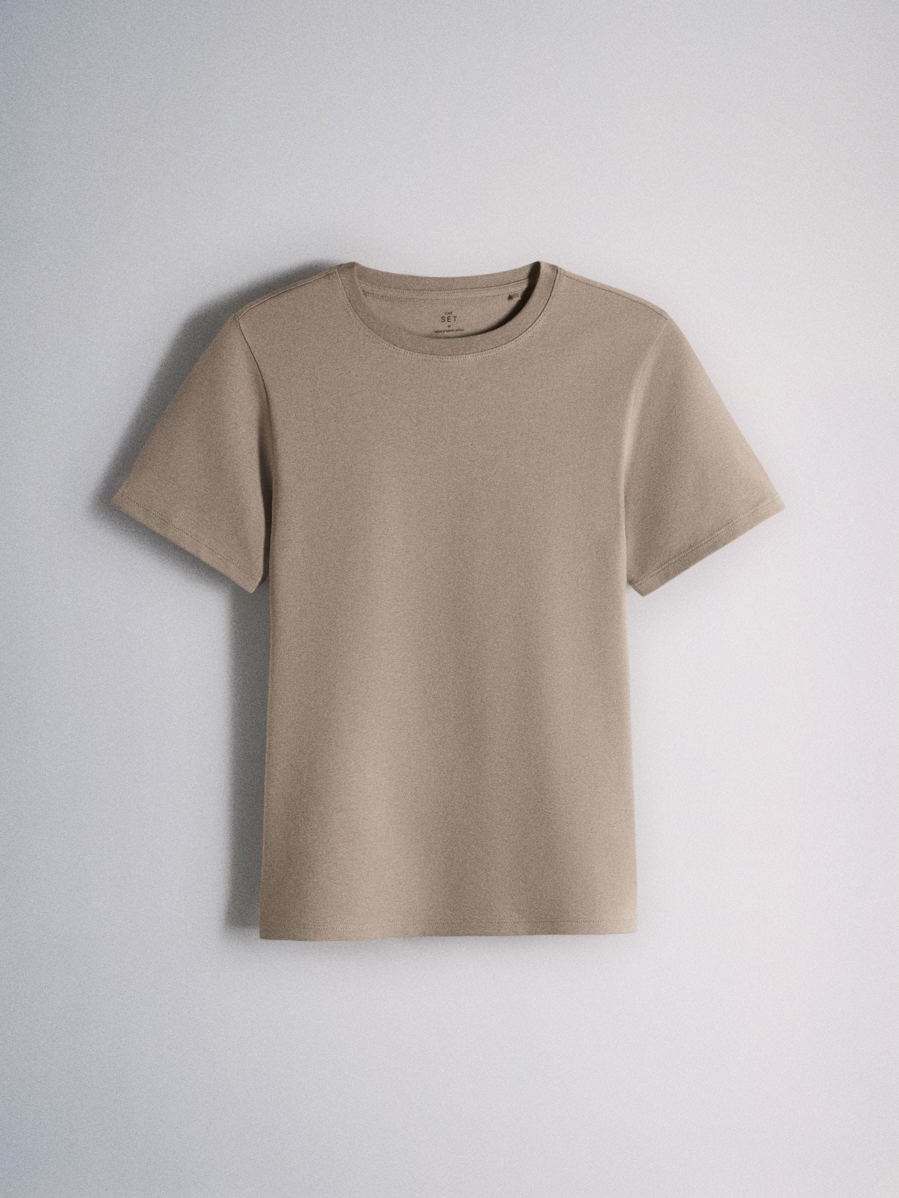 The Set 8 Pack Short Sleeve Skinny Fit Crew Neck Tops - Neutral/Black/Brown/White - Regular - SIP Still Life