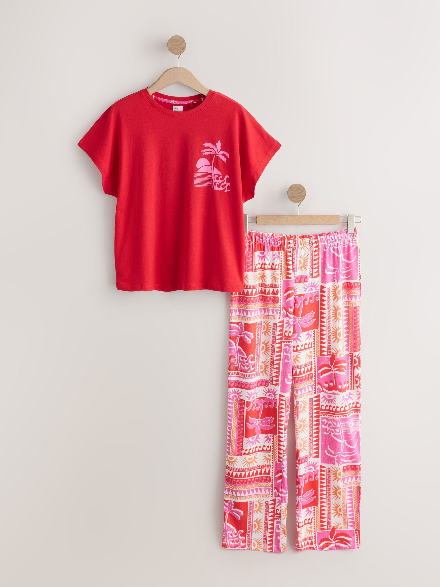 Short Sleeve Pyjamas - Red Palm - Regular - SIP Still Life