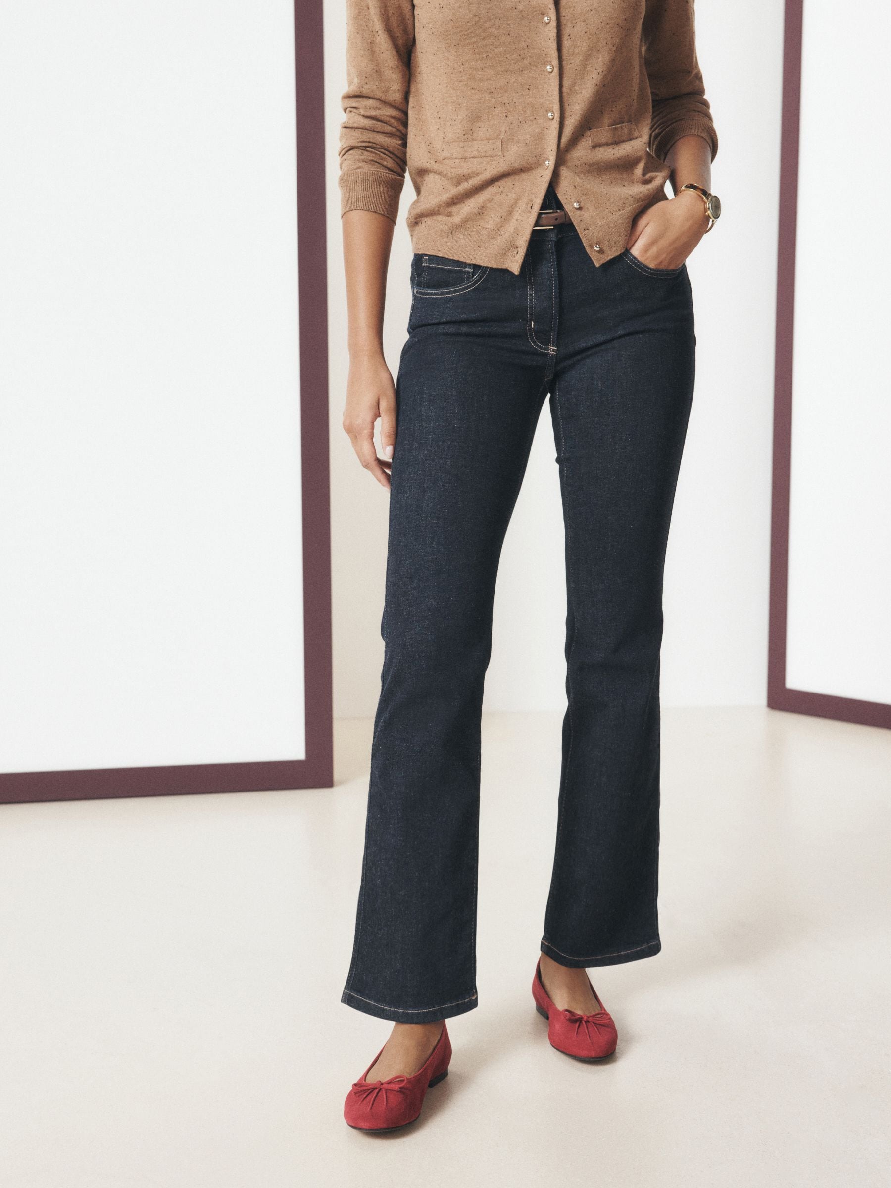 Lift Slim and Shape Bootcut Jeans - Indigo Rinse Blue - Regular - Location Worn