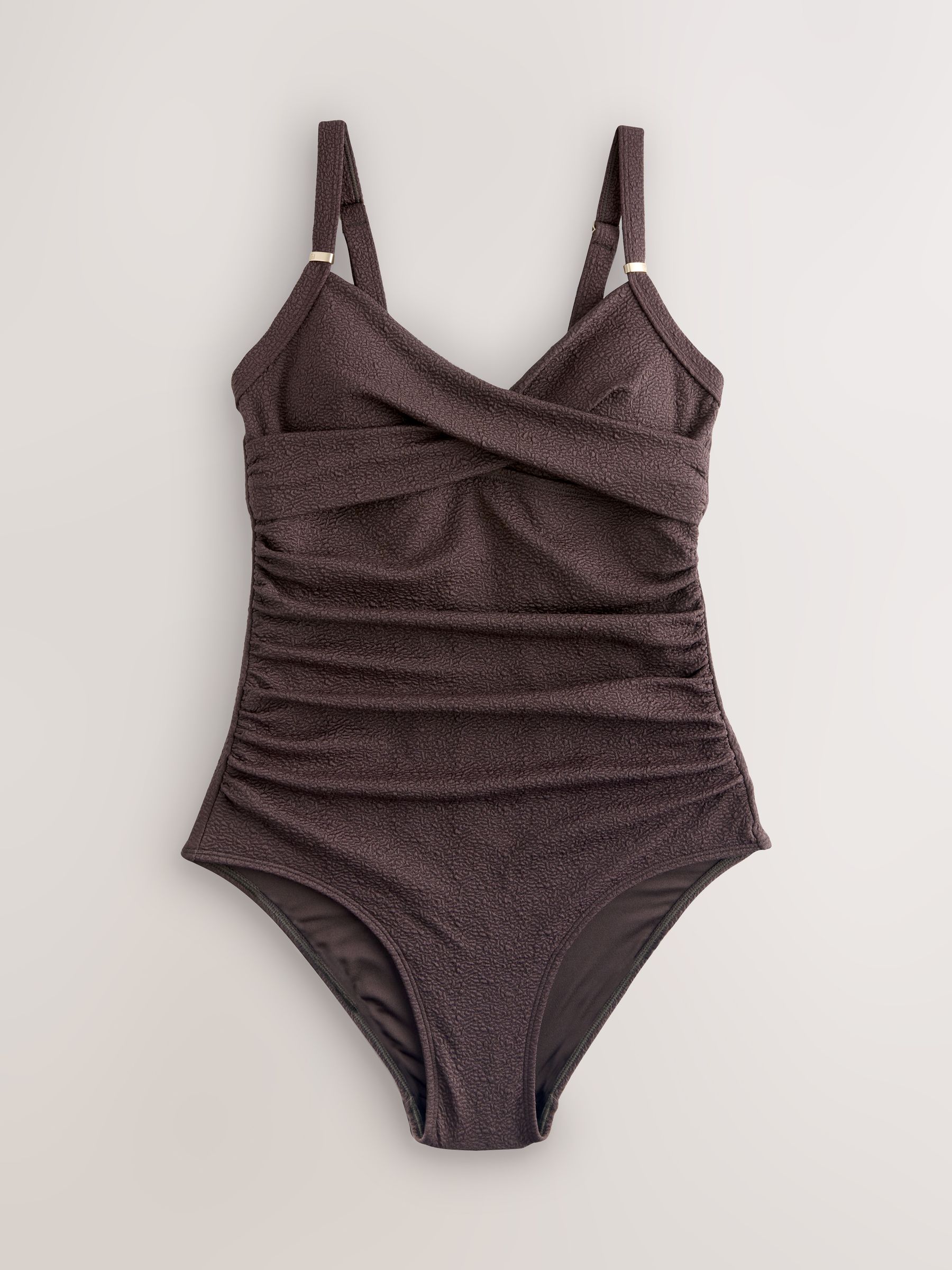 Shaping Tummy Control Swimsuit - Chocolate Brown Textured - Regular - SIP Still Life