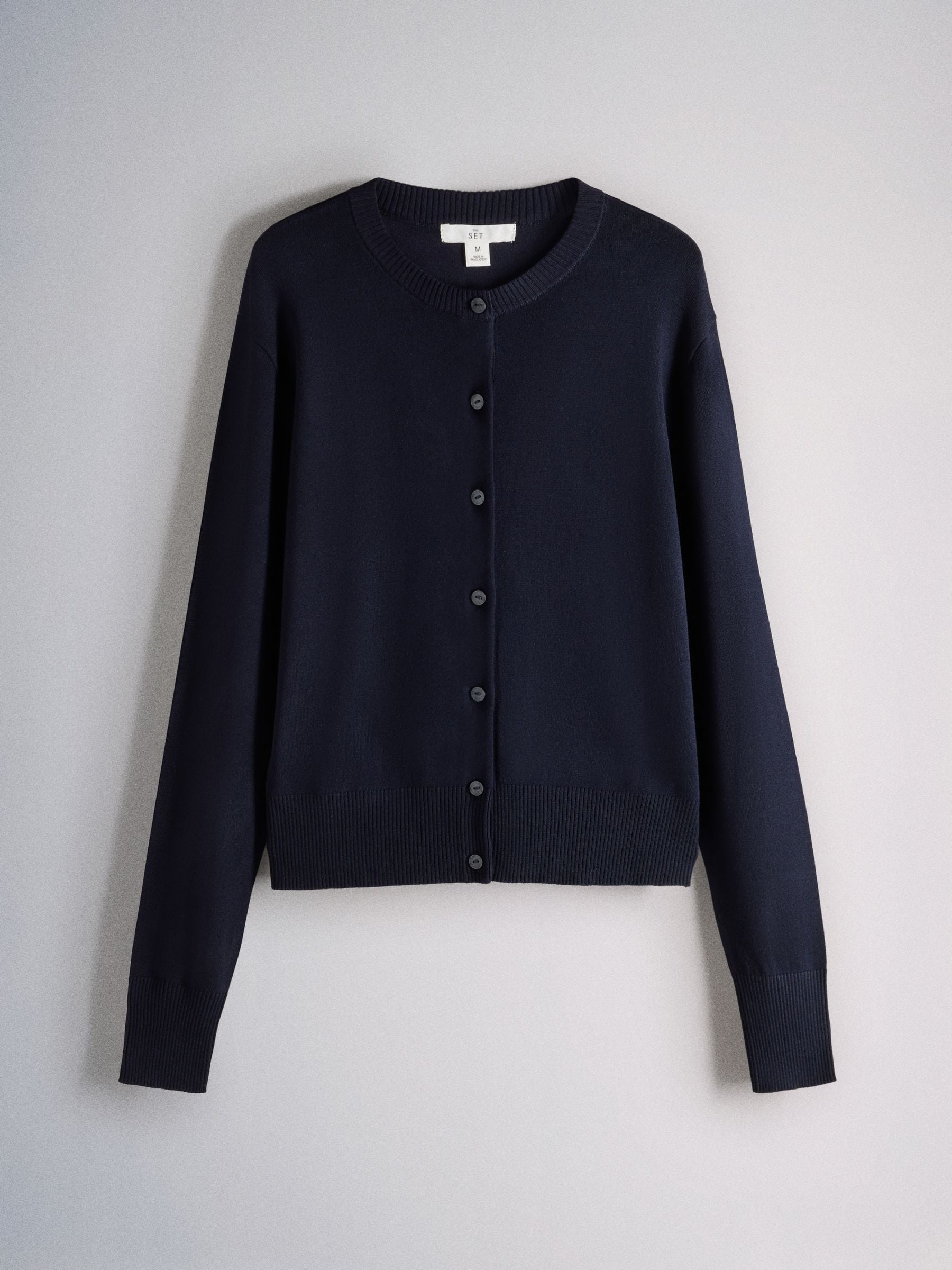The Set 4 Pack Fine Knit Button Through Cardigan - Navy Blue/Light Brown/Plum/Pink - Regular - SIP Still Life
