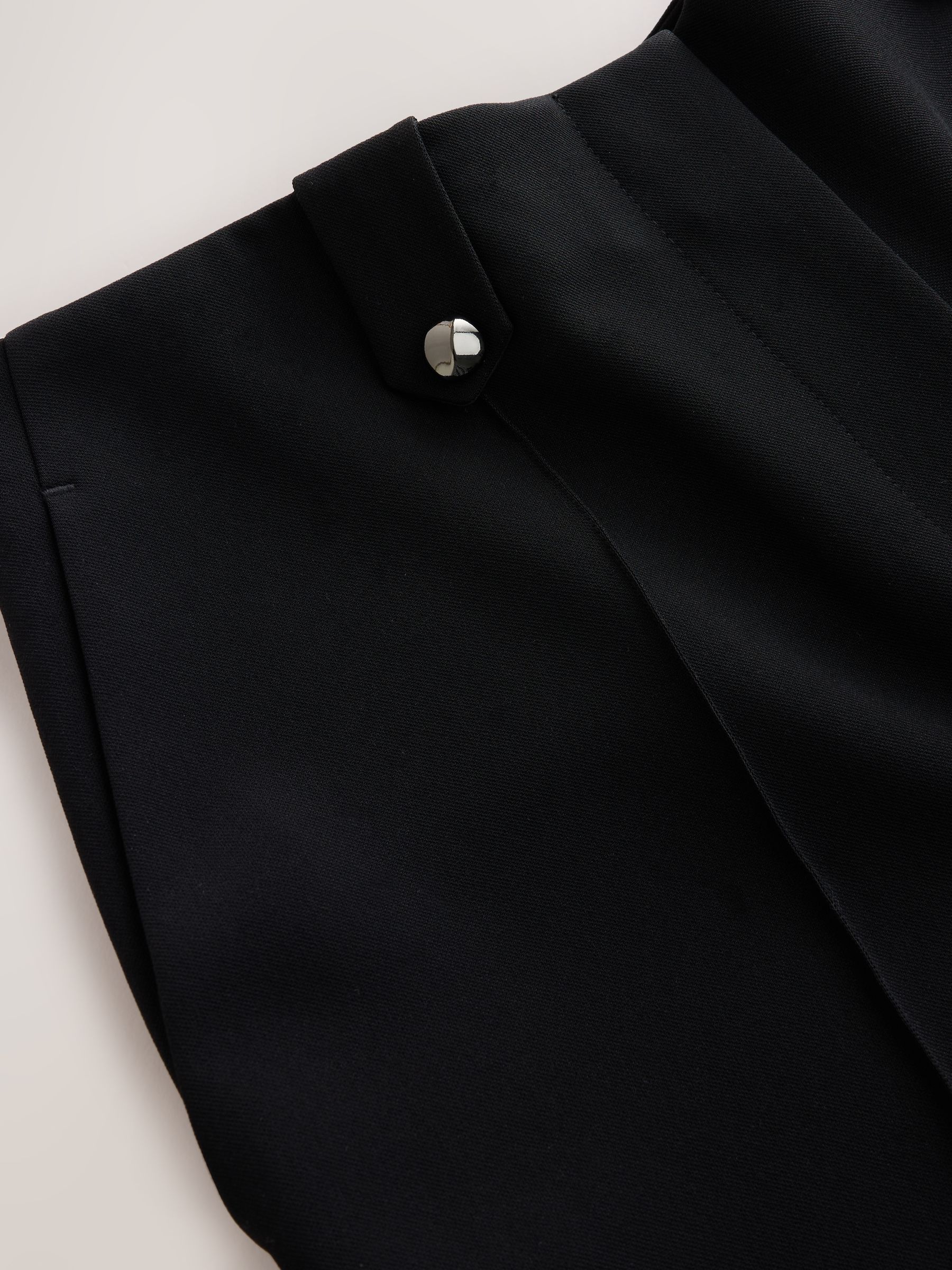 Tailored Hardware Detail Bootcut Trousers with Stretch - Black - Regular - SIP Still Life