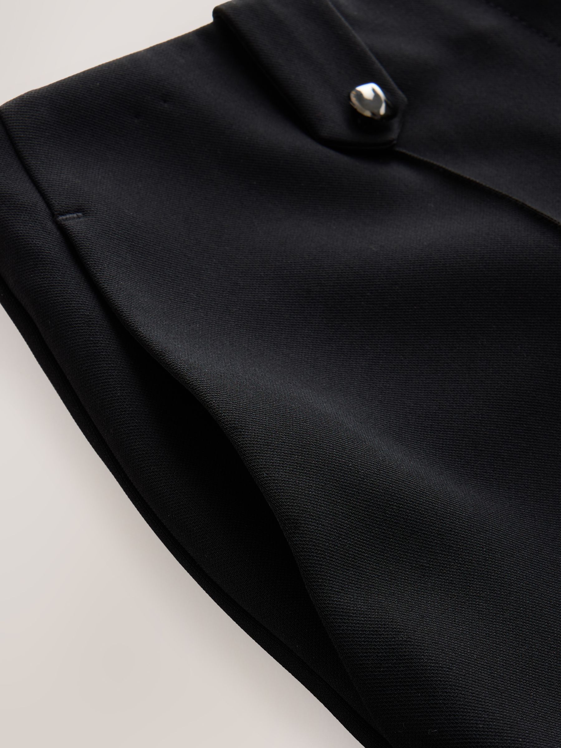 Tailored Hardware Detail Bootcut Trousers with Stretch - Black - Regular - SIP Still Life