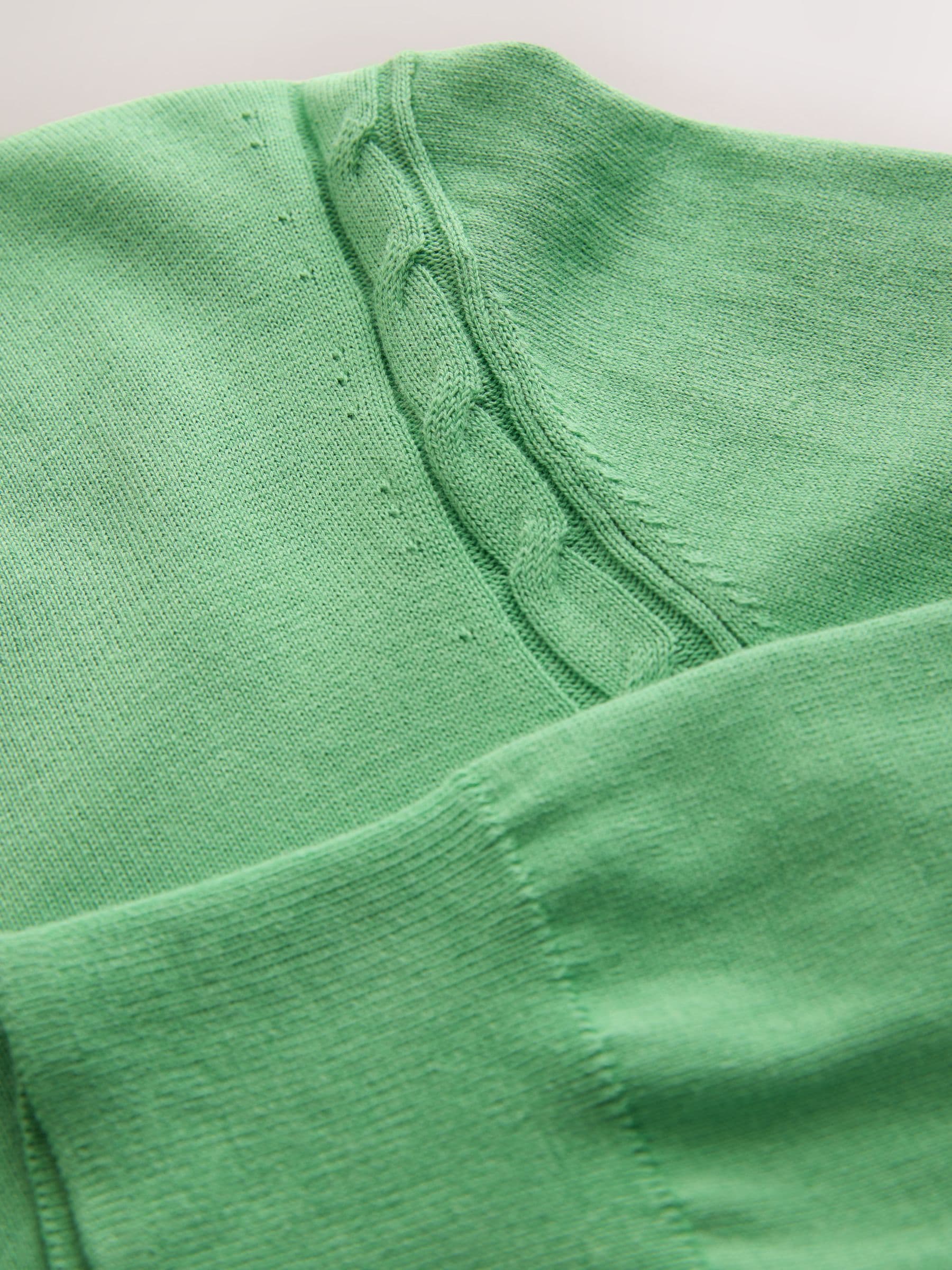 Cotton Rich Soft Touch Long Sleeve Crew Neck Jumper - Apple Green - Regular - SIP Still Life