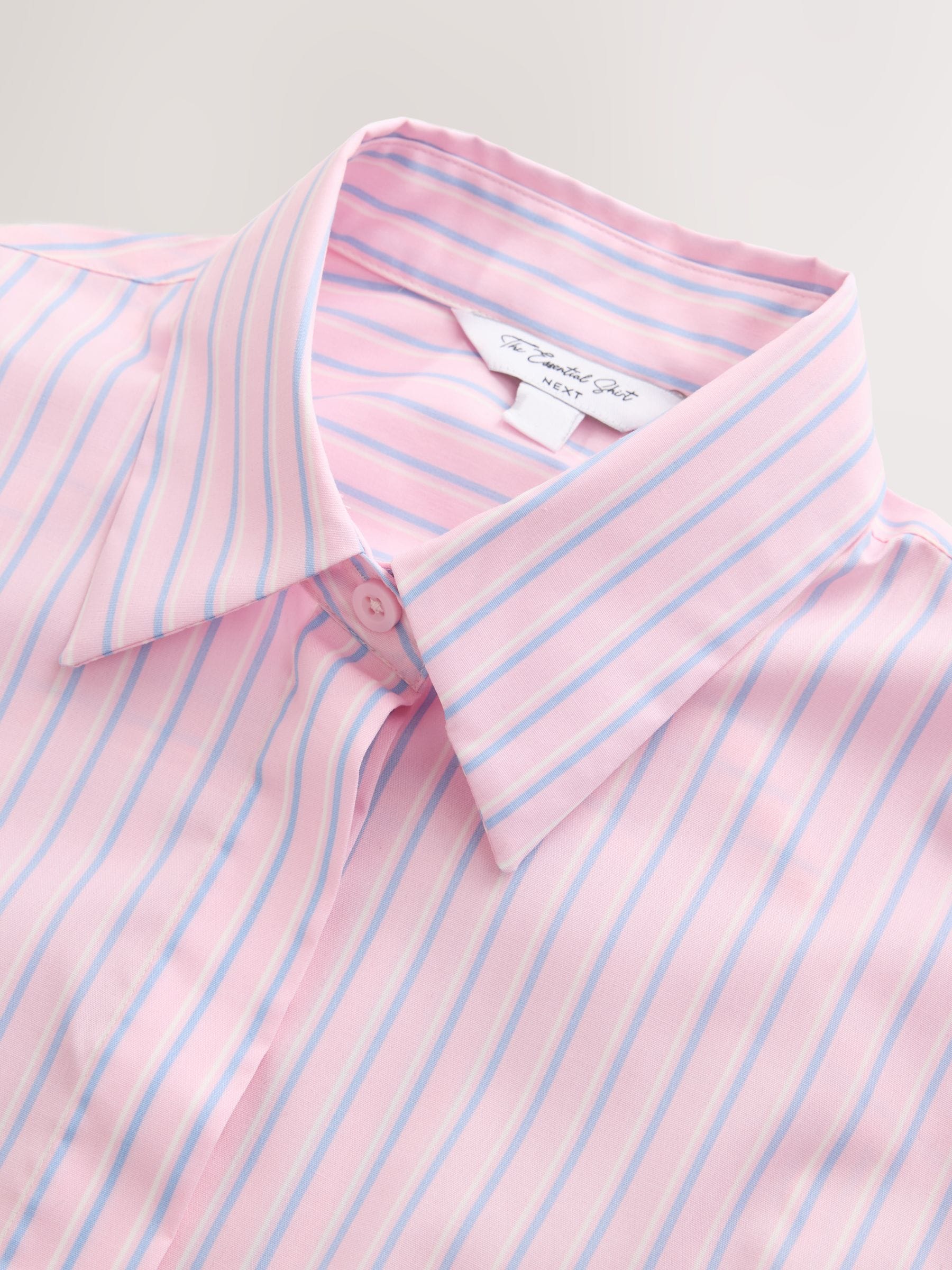 Fitted Stretch Essential Long Sleeve Shirt - Pink/Blue Stripe - Regular - SIP Still Life
