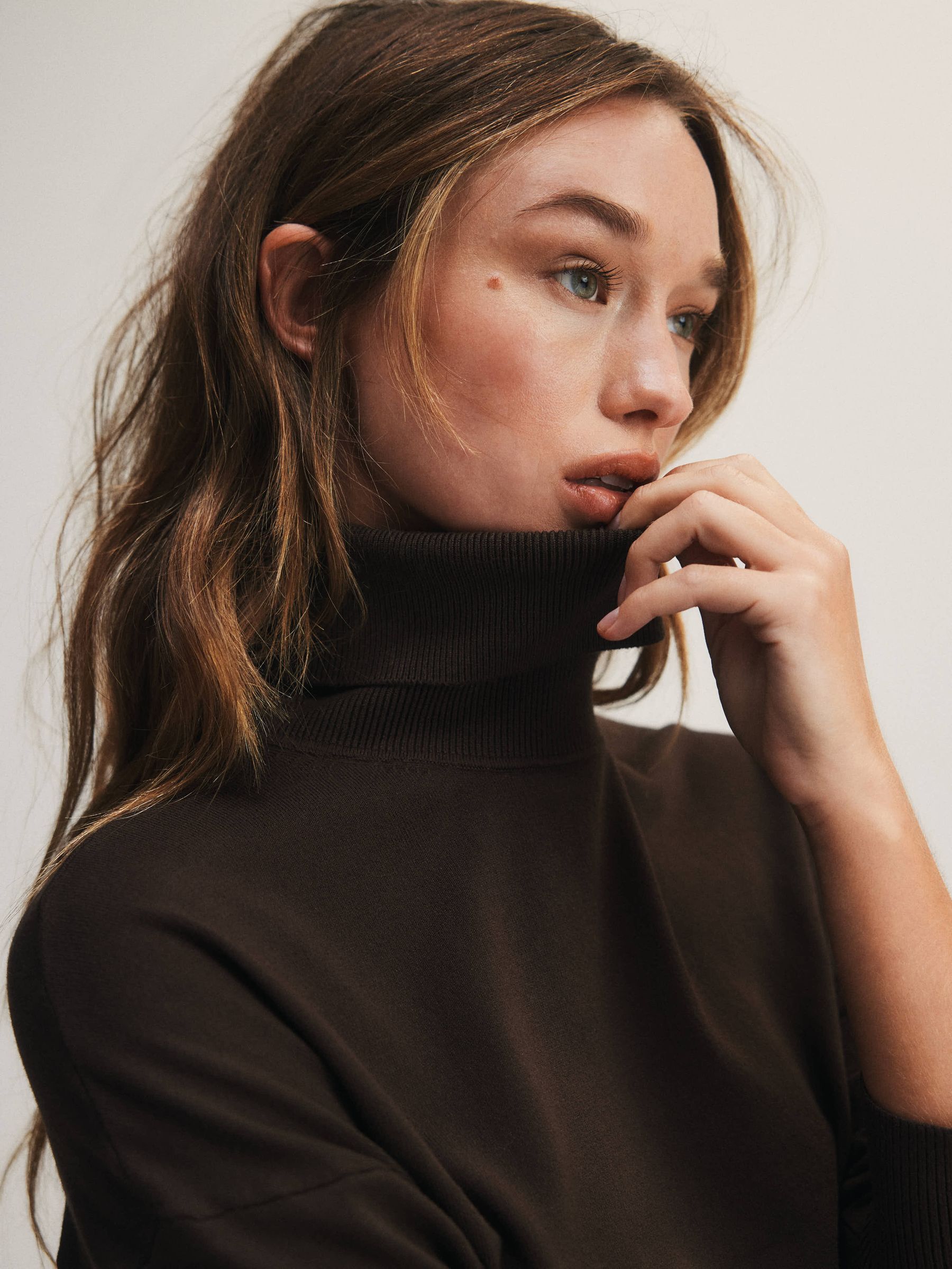 The Set 3 Pack Fine Knit Roll Neck Jumpers - Black/Chocolate Brown/Taupe Brown - Regular - SIP Worn