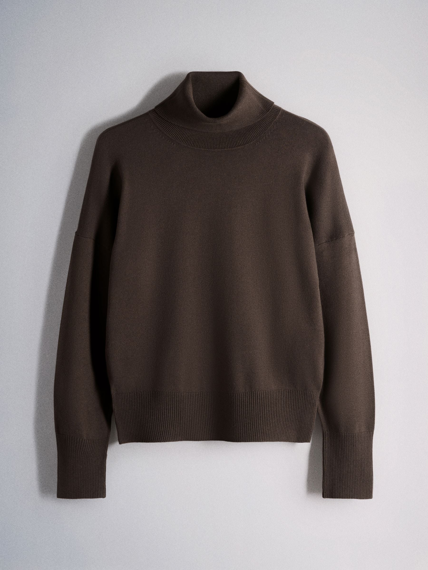 The Set 3 Pack Fine Knit Roll Neck Jumpers - Black/Chocolate Brown/Taupe Brown - Regular - SIP Still Life
