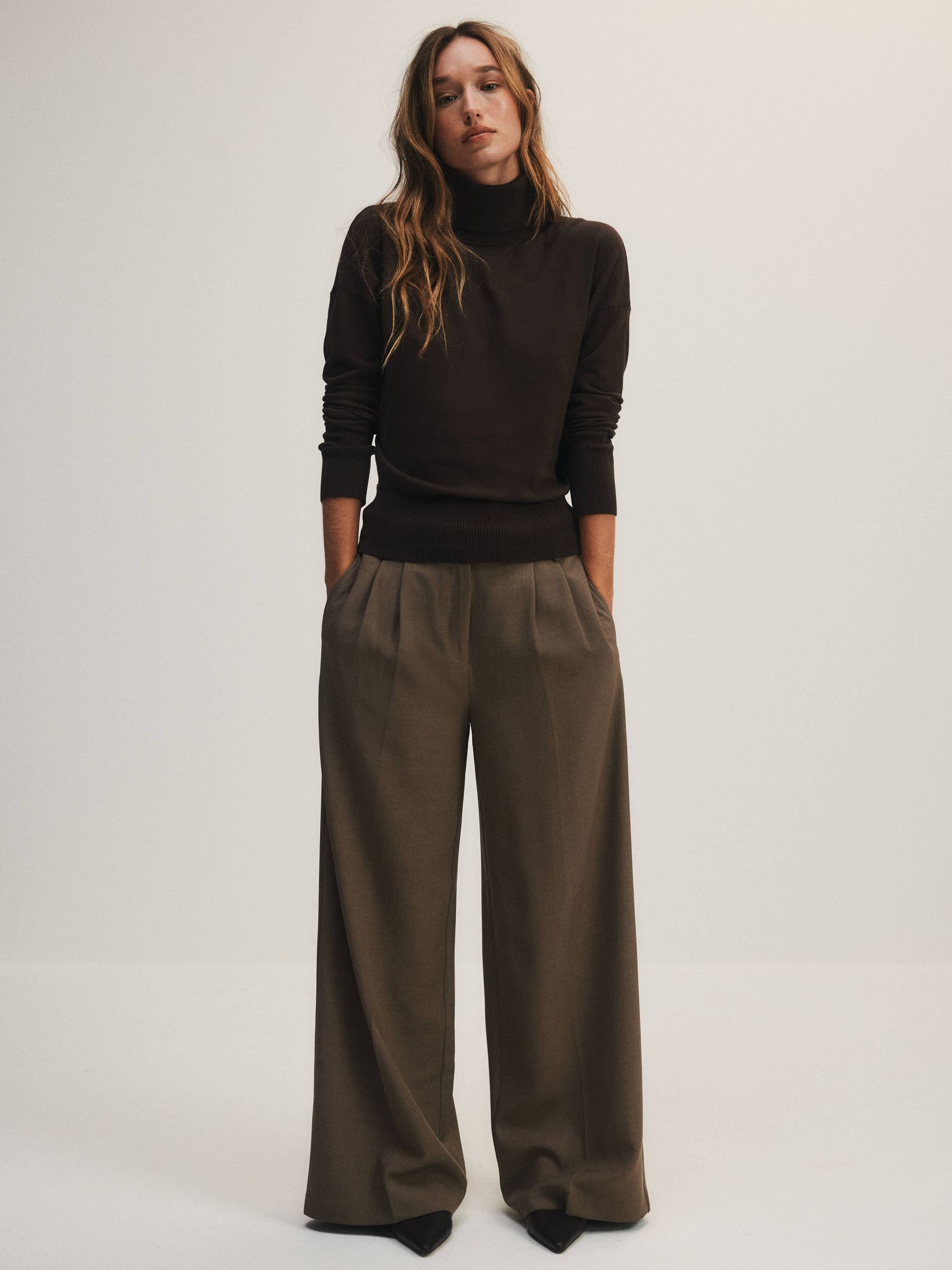 The Set 3 Pack Fine Knit Roll Neck Jumpers - Black/Chocolate Brown/Taupe Brown - Regular - SIP Worn