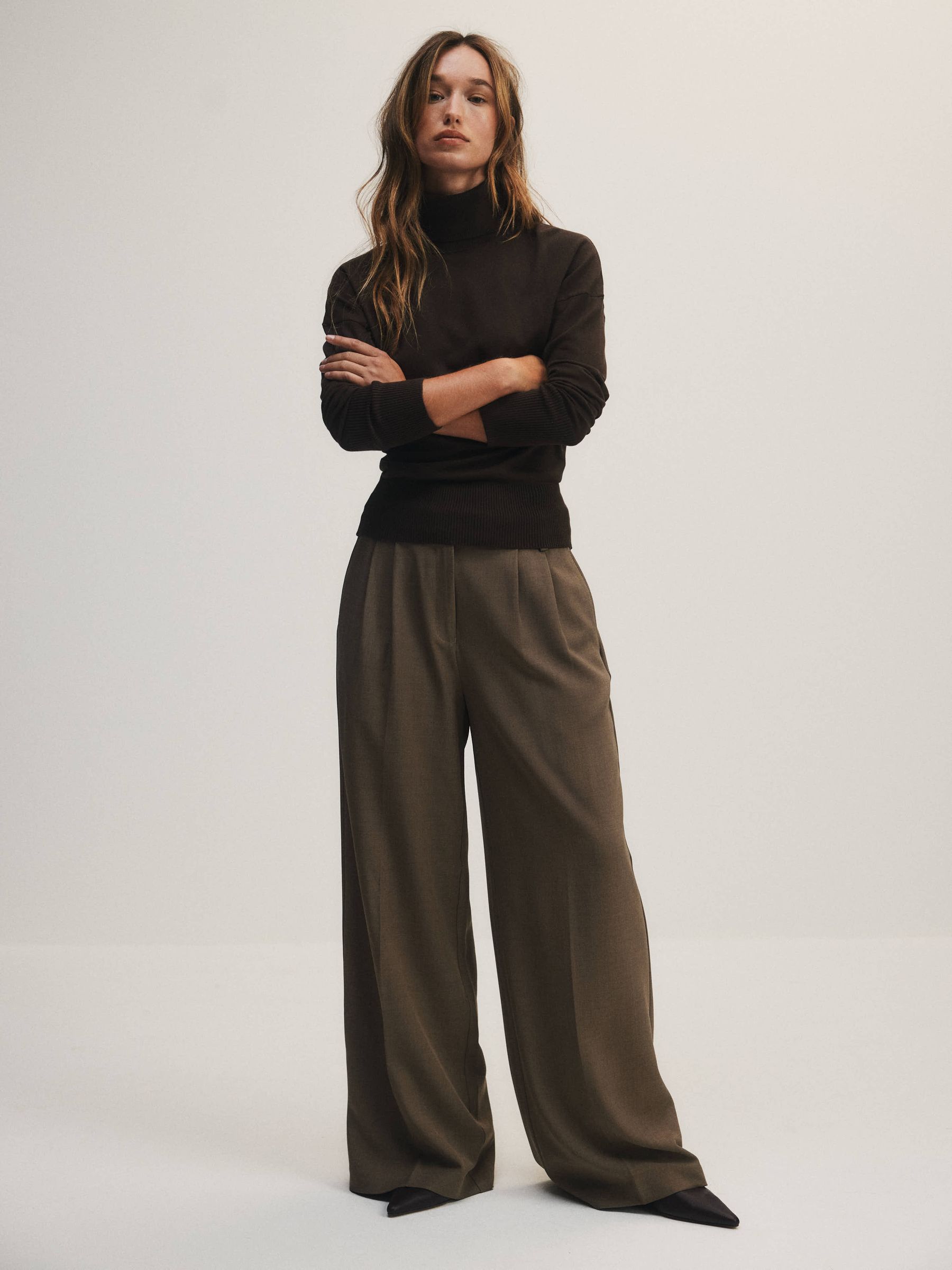 The Set 3 Pack Fine Knit Roll Neck Jumpers - Black/Chocolate Brown/Taupe Brown - Regular - SIP Worn