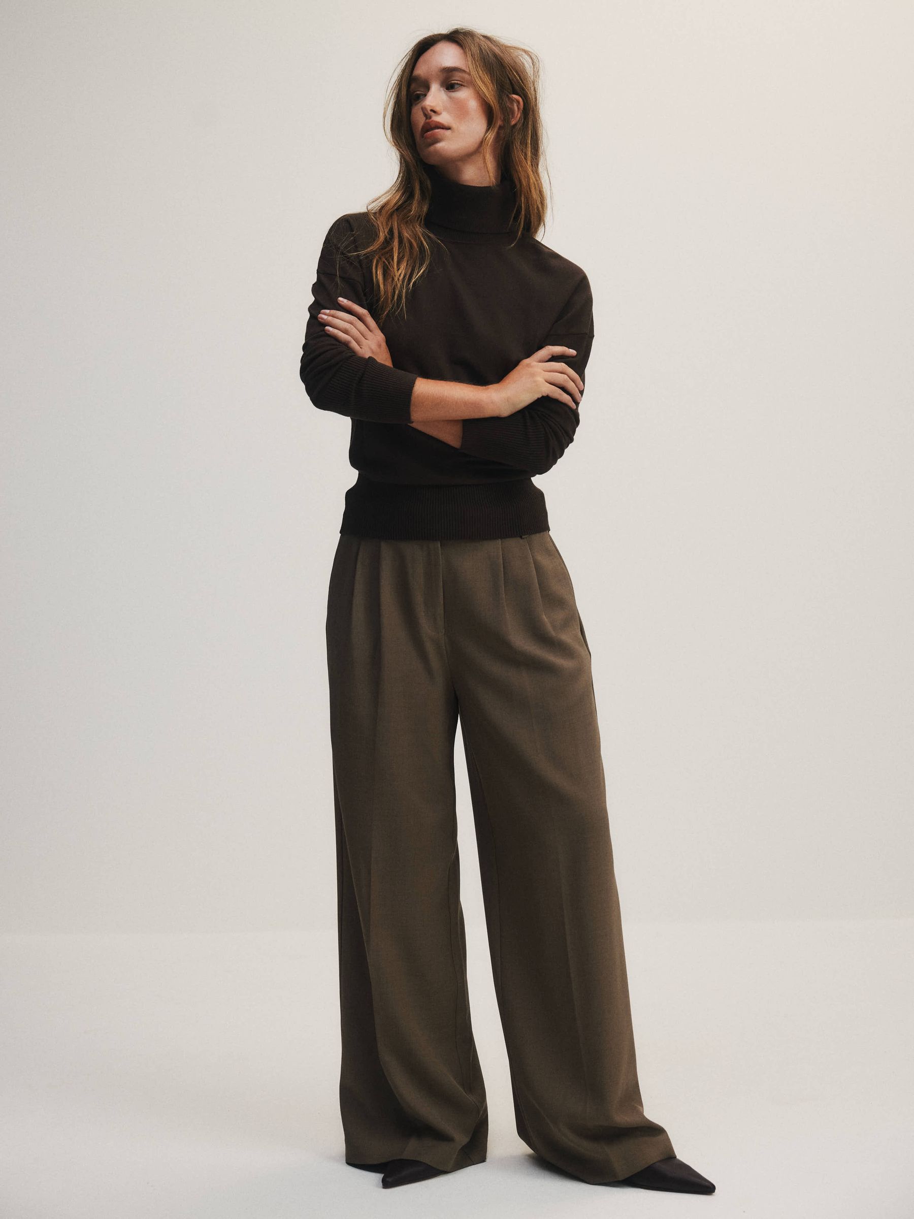 The Set 3 Pack Fine Knit Roll Neck Jumpers - Black/Chocolate Brown/Taupe Brown - Regular - SIP Worn