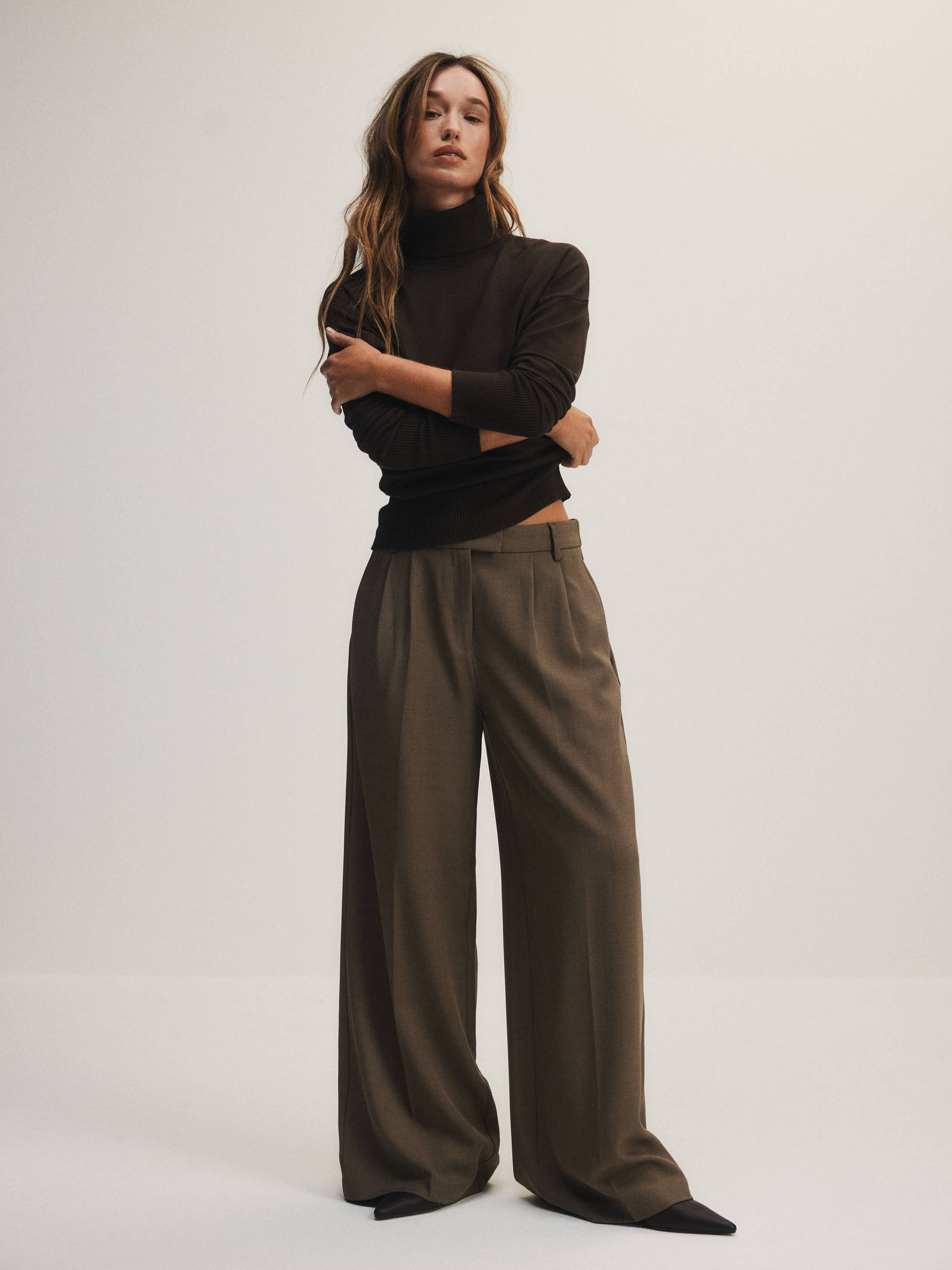 The Set 3 Pack Fine Knit Roll Neck Jumpers - Black/Chocolate Brown/Taupe Brown - Regular - SIP Worn