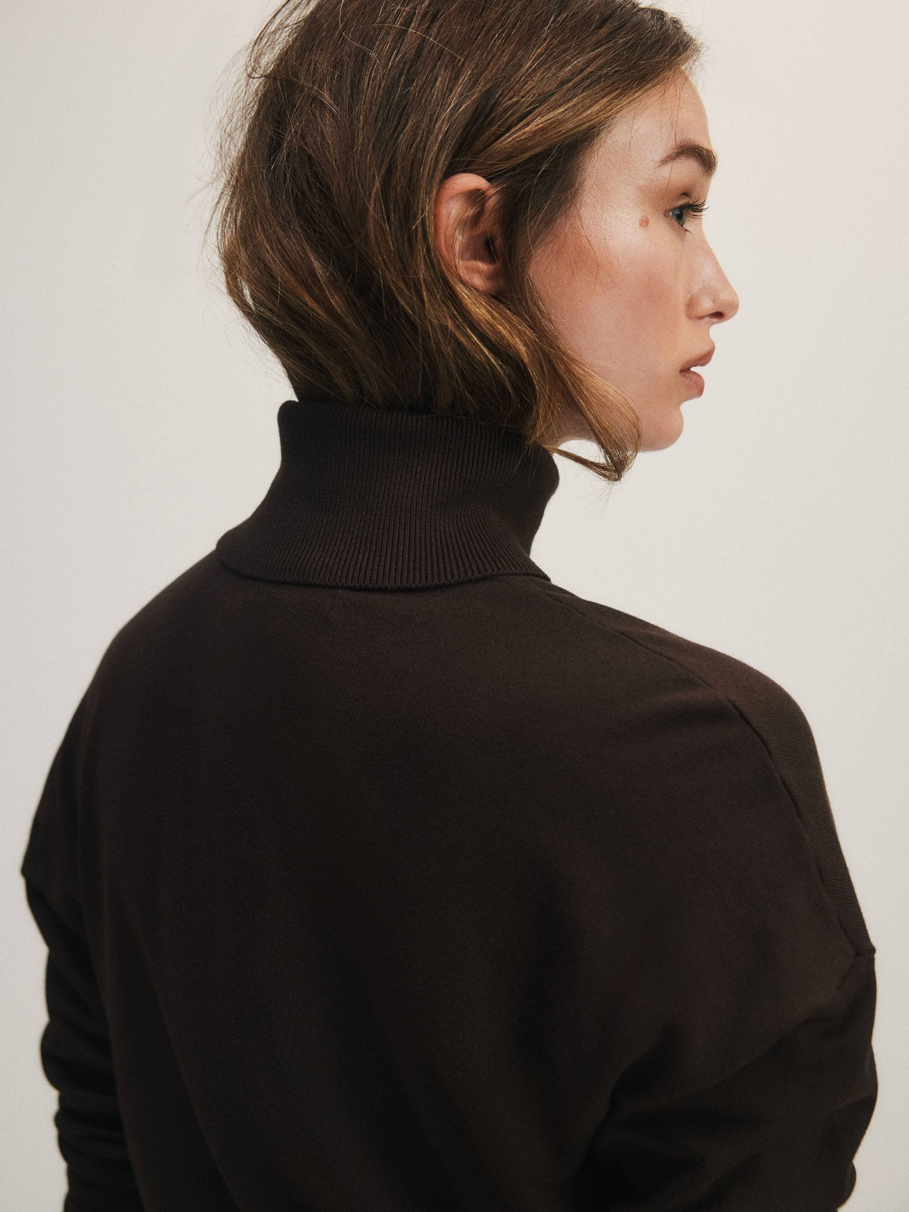 The Set 3 Pack Fine Knit Roll Neck Jumpers - Black/Chocolate Brown/Taupe Brown - Regular - SIP Worn