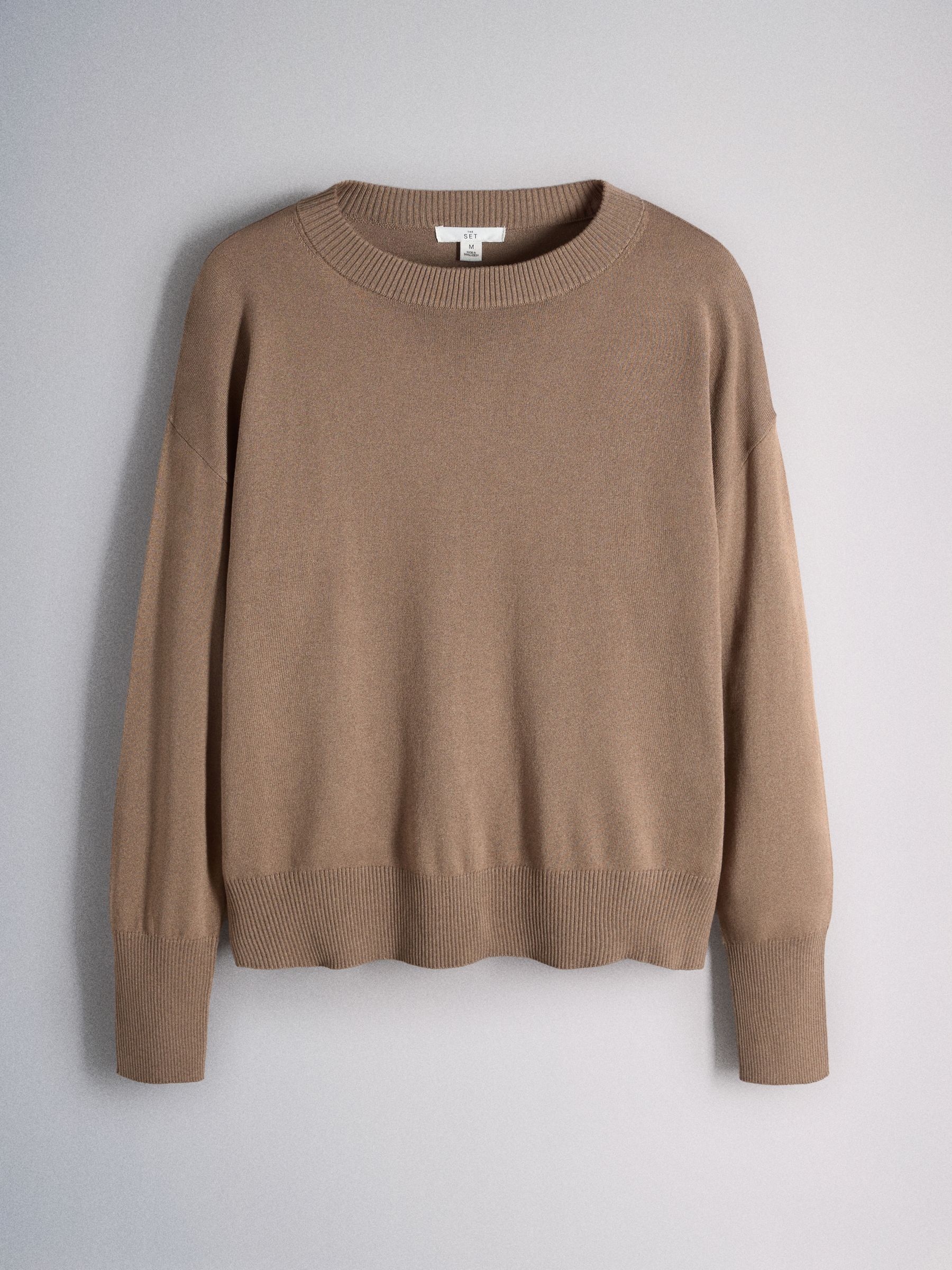 The Set 2 Pack Fine Knitted Crew Neck Jumpers - Cinder Brown/Black - Regular - SIP Still Life