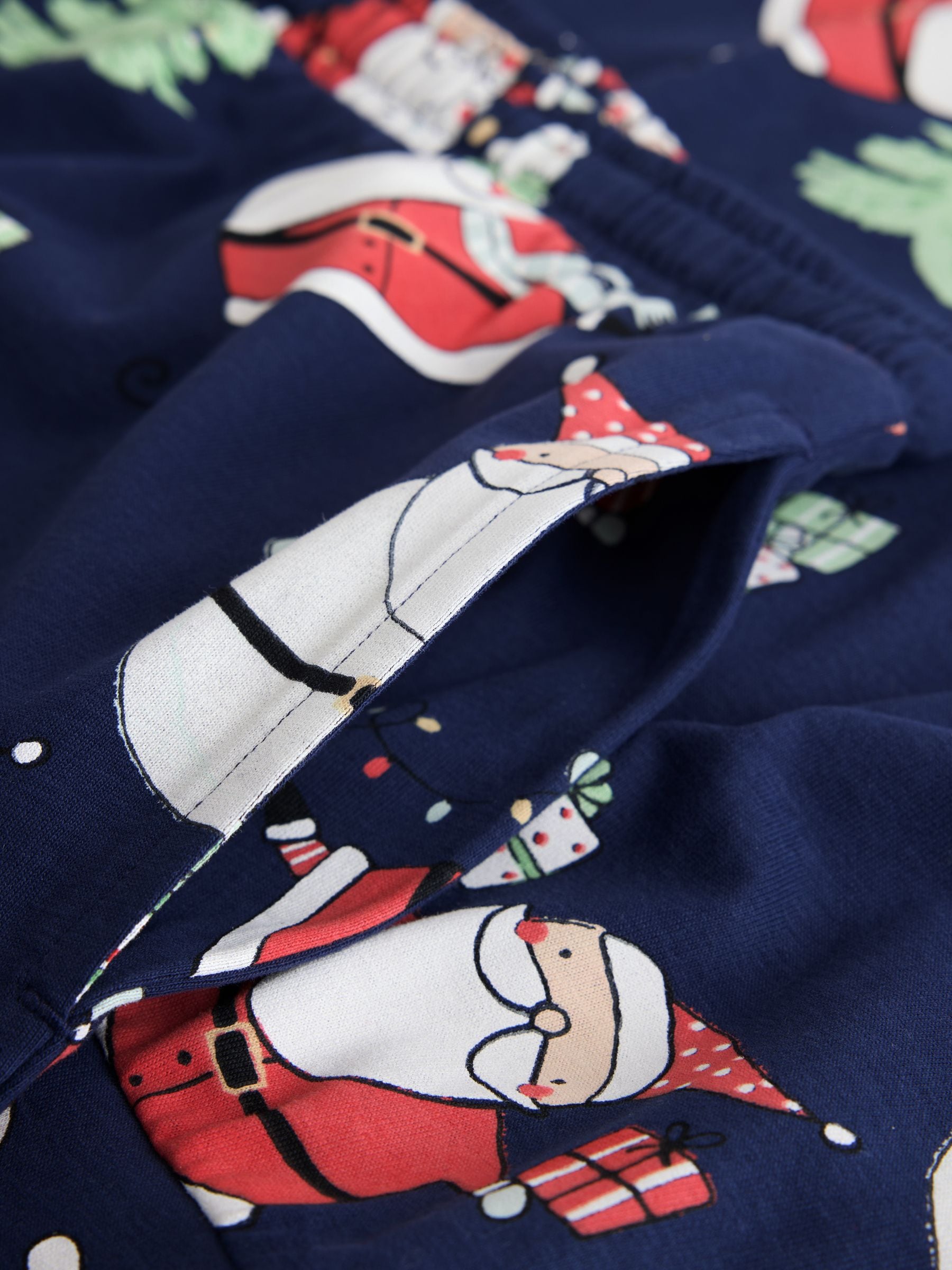 Matching Family Christmas Long Sleeve Pyjamas - Navy Santa - Regular - SIP Still Life
