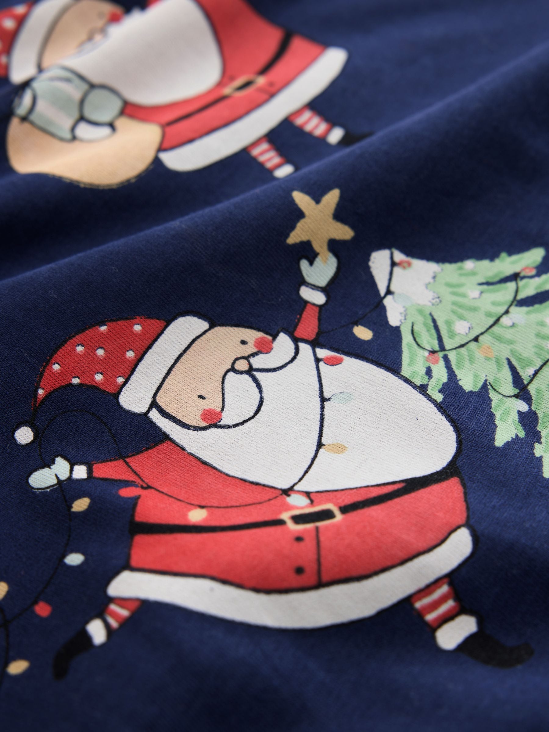 Matching Family Christmas Long Sleeve Pyjamas - Navy Santa - Regular - SIP Still Life